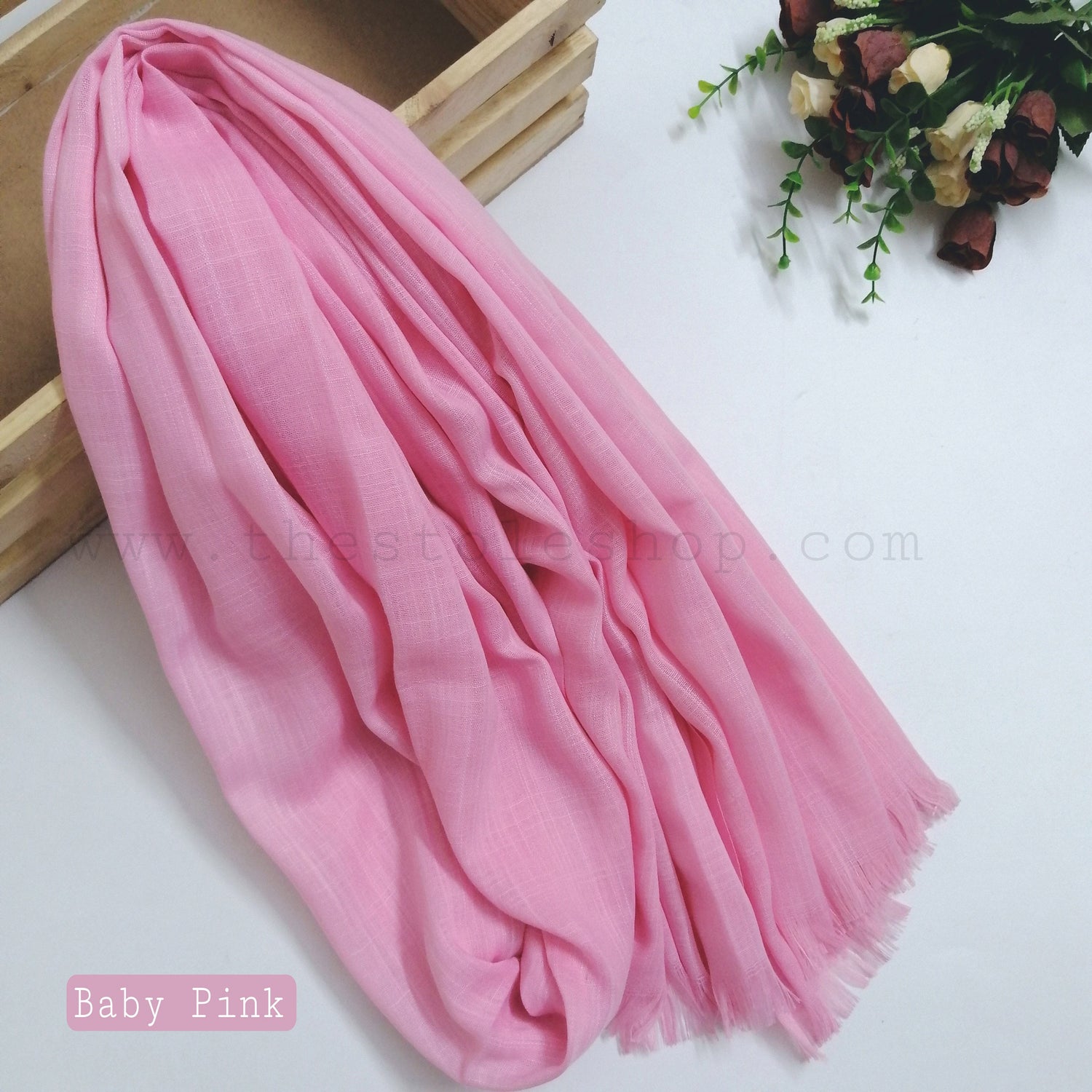 Premium Turkish – Slub Textured (Wider Width) – Baby Pink