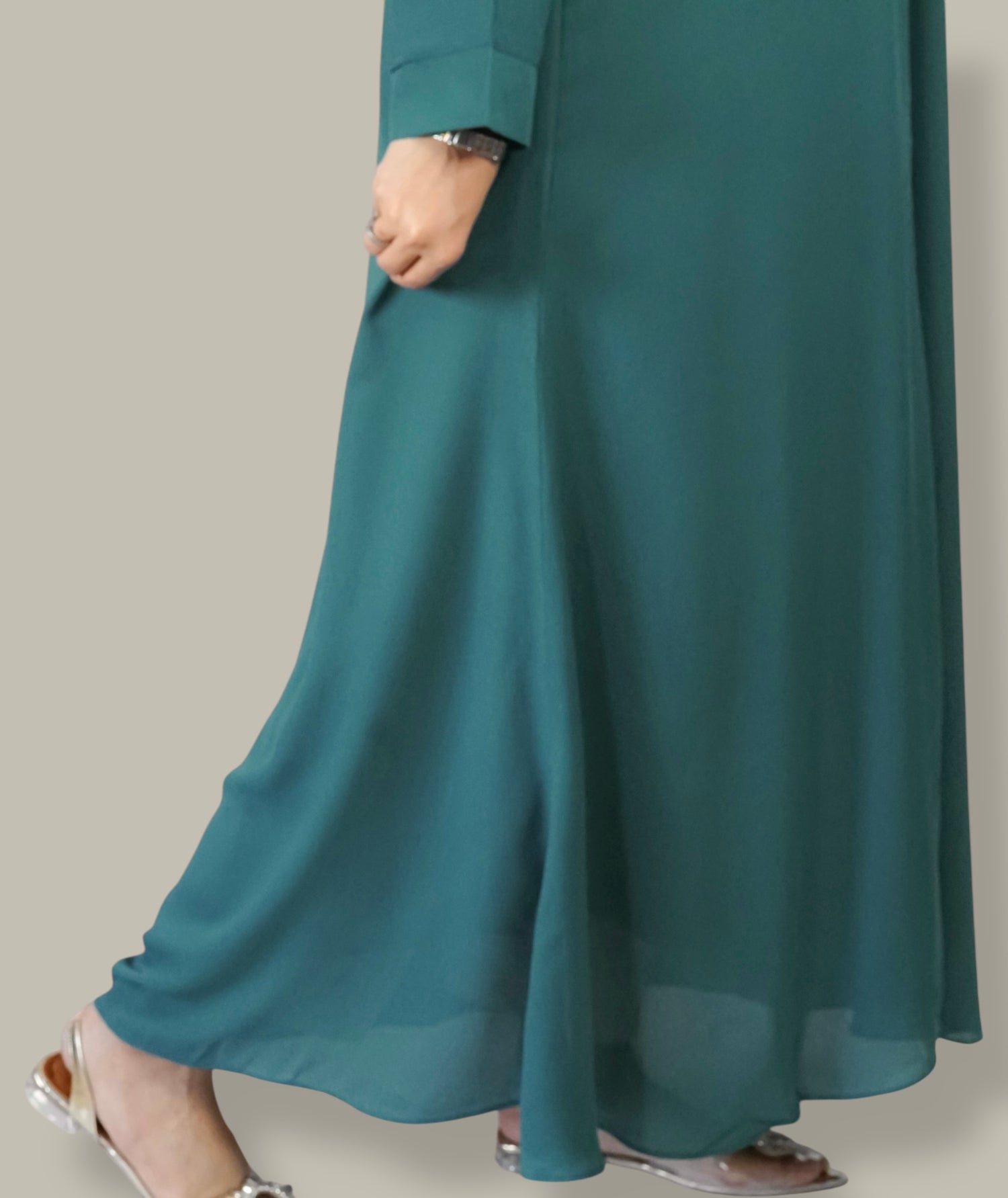 Plain Abaya - Peacock