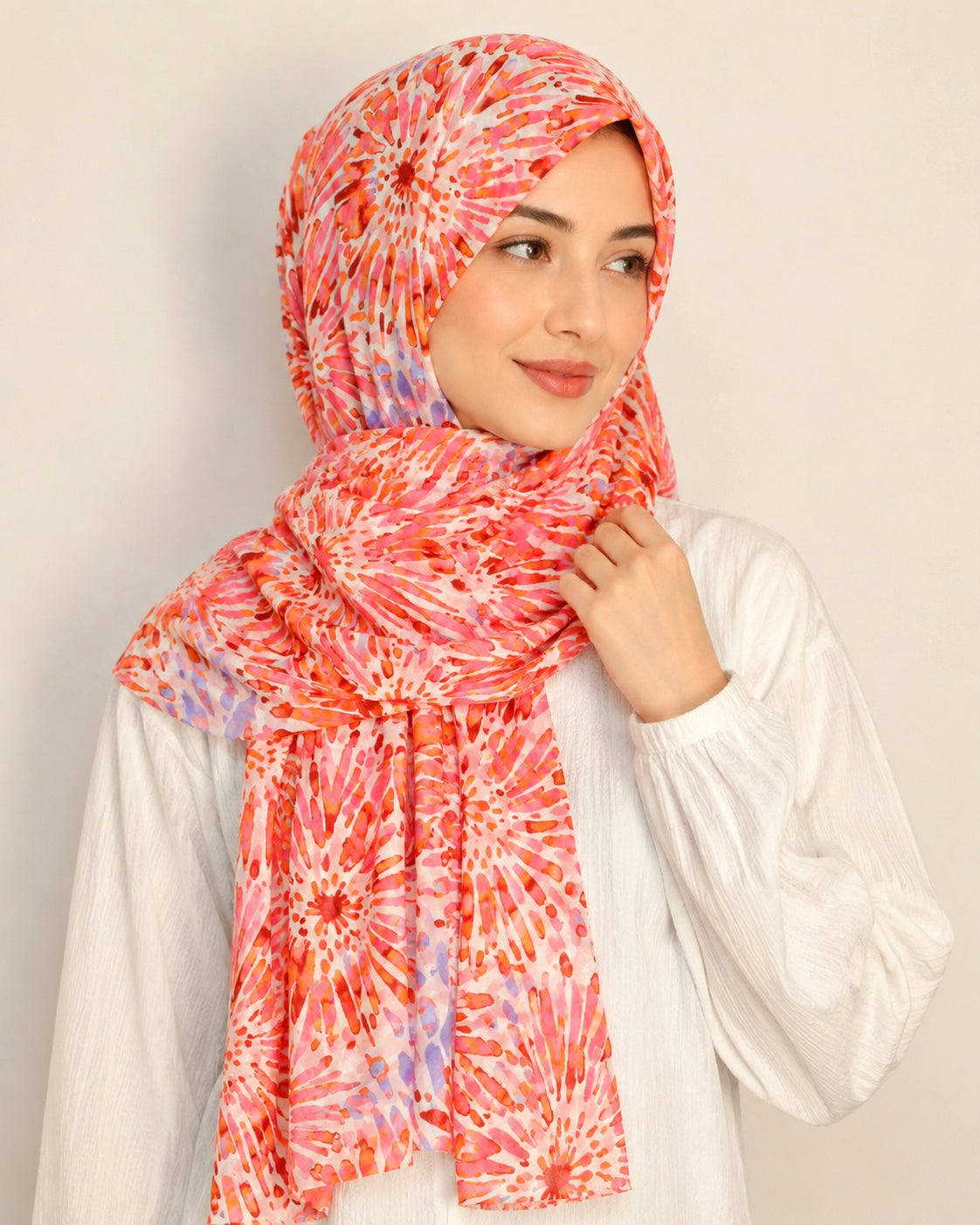 Blaze Lawn Printed Hijabs - Punch