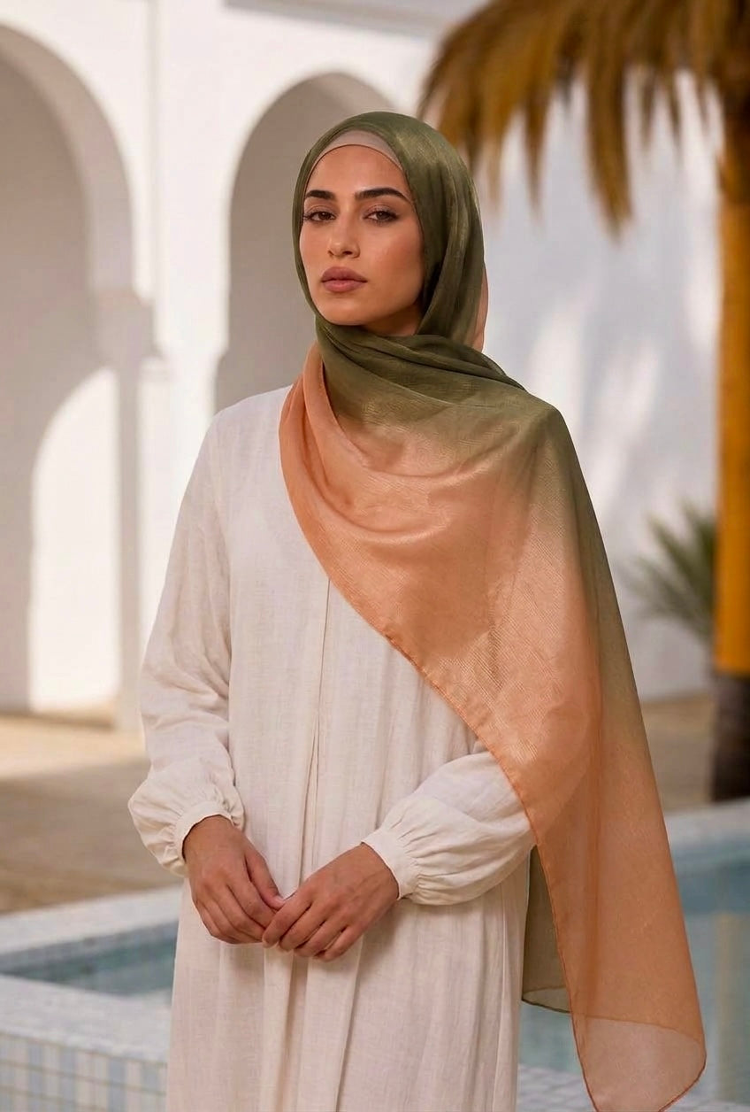 Gemini Organza Ombre Hijab - Dune