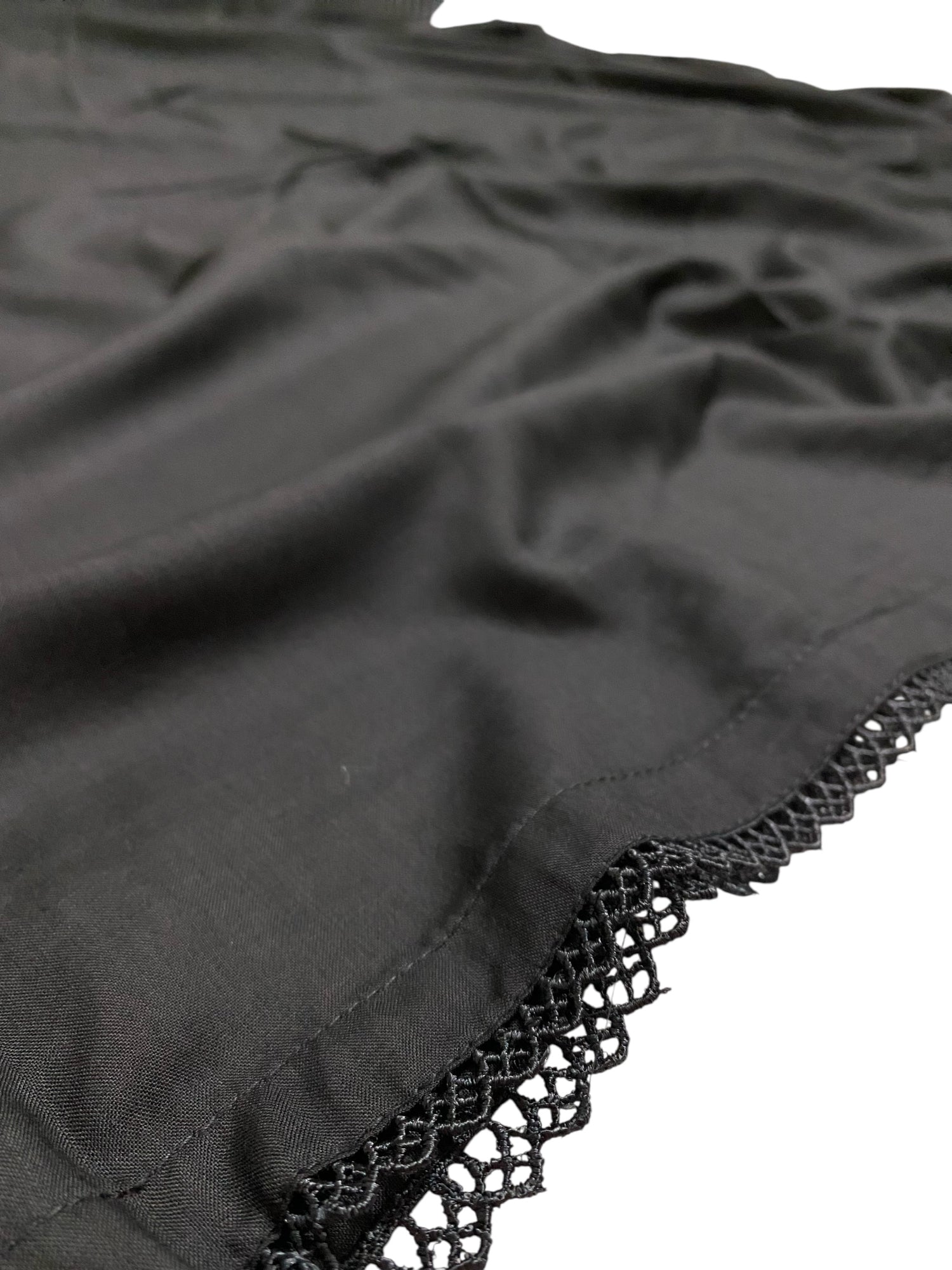 Premium Flat Plain Black Dupatta 7 (Imported Fabric)