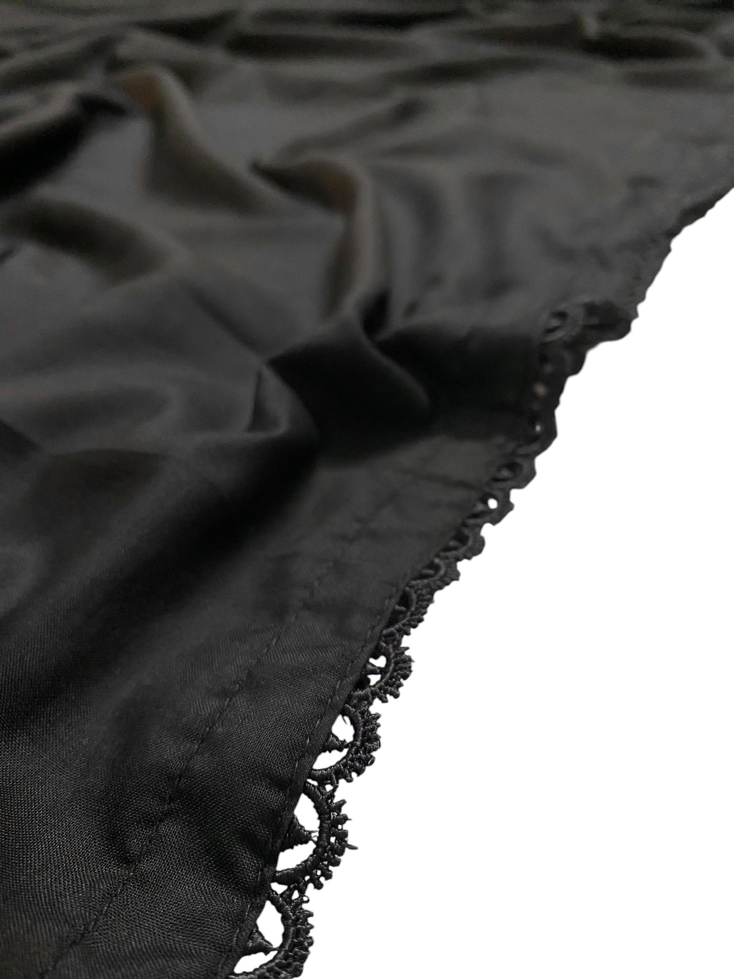 Premium Flat Plain Black Dupatta 11 (Imported Fabric)
