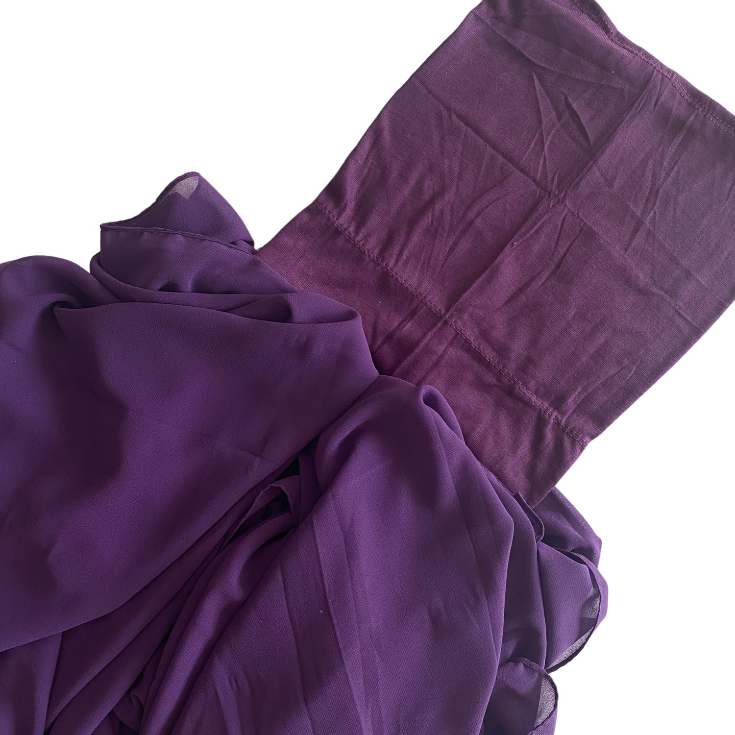 Georgette hijab with attach cap - Royal Purple