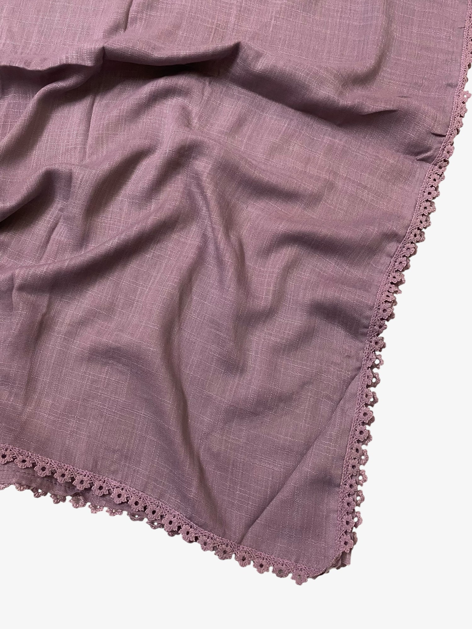 Expressions Turkish Lawn (Wider Width) Lace Hijab - Mauve