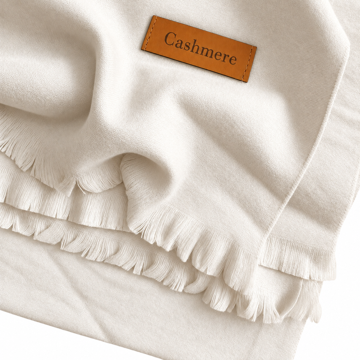 Plain Woolen Cashmere - Pearl White