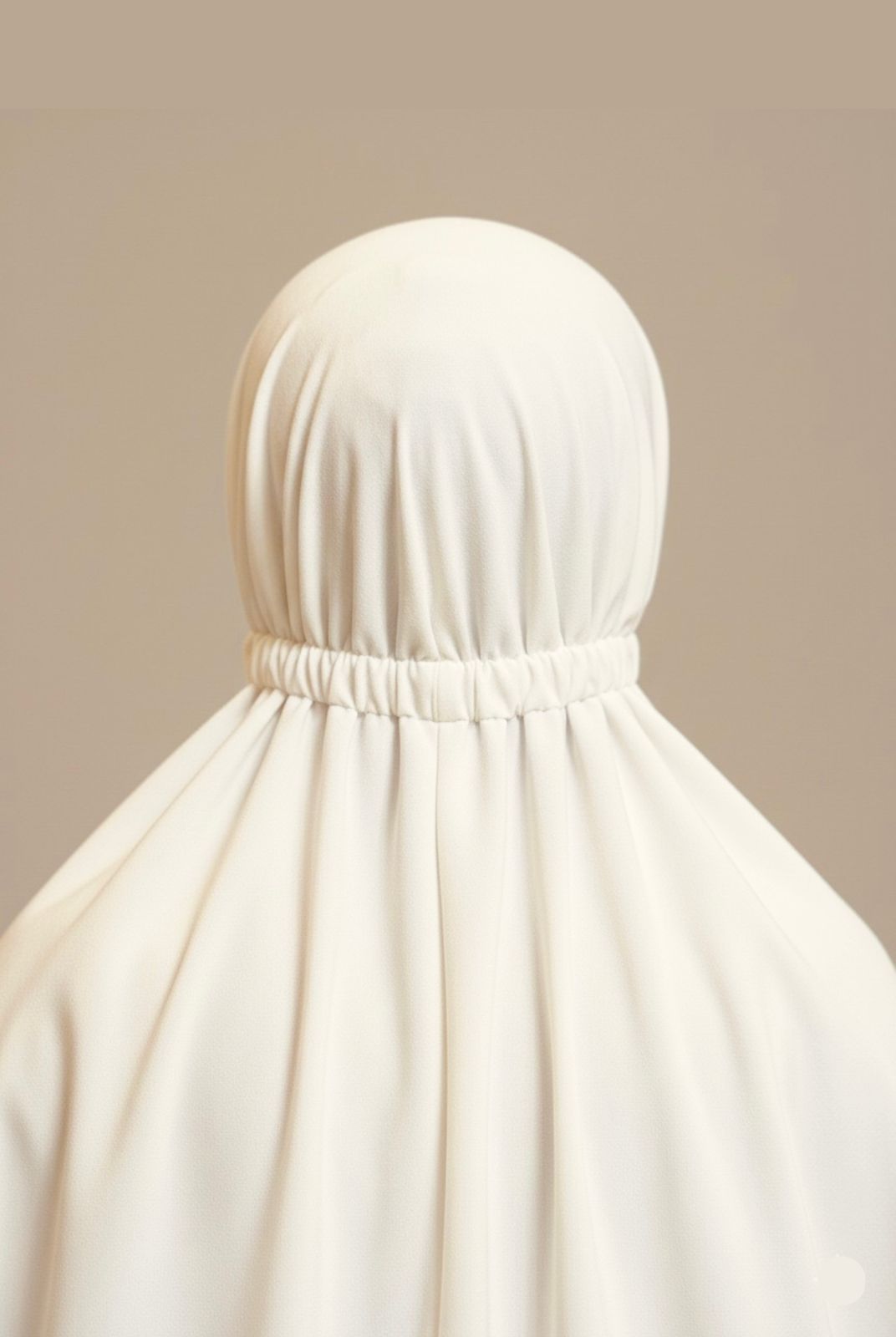 Premium 3 Quarter Umrah & Namaz Chadar with Sleeves - Cream White (Imported Fabric)