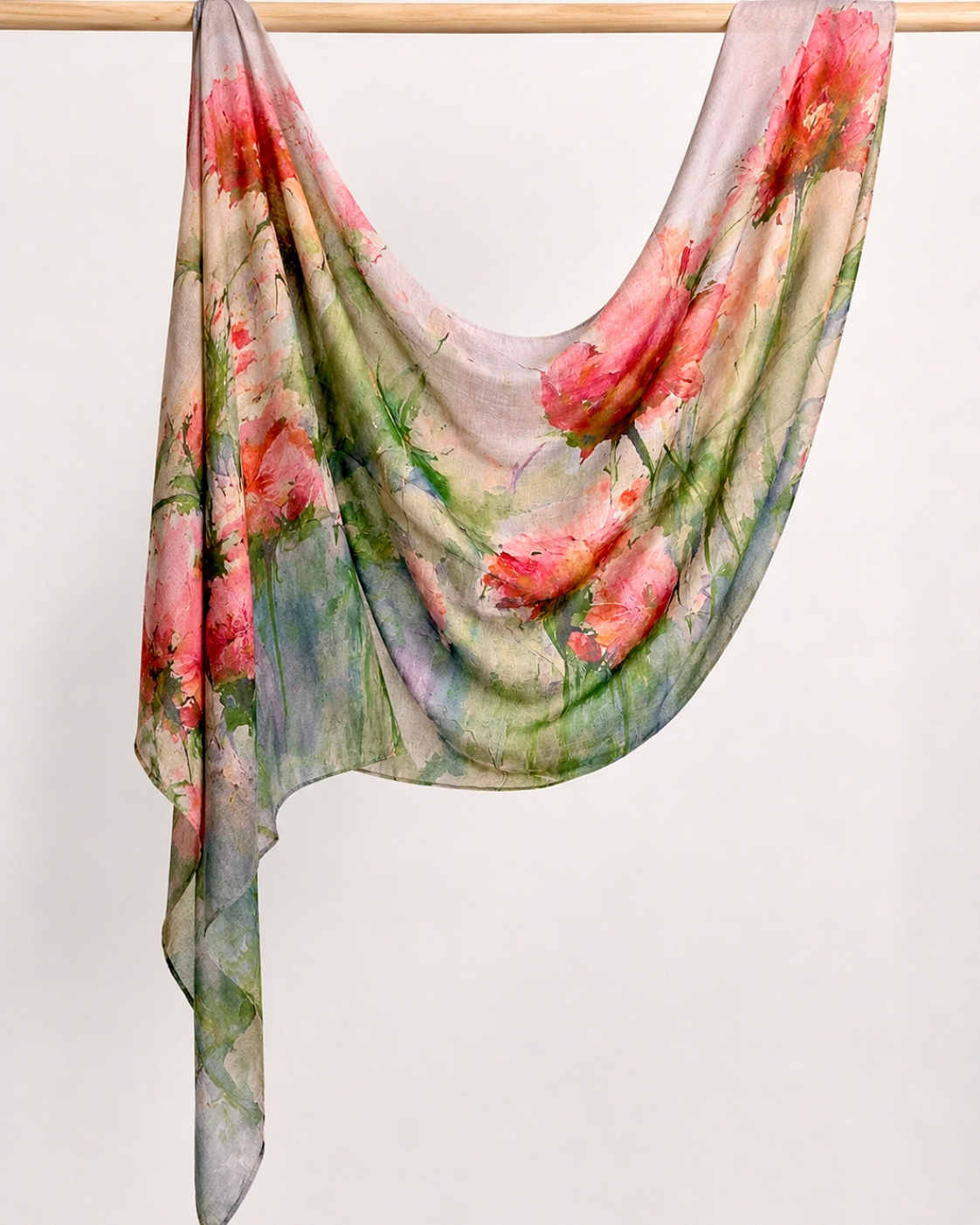 Bella Cotton Printed Hijab - Berry Blush