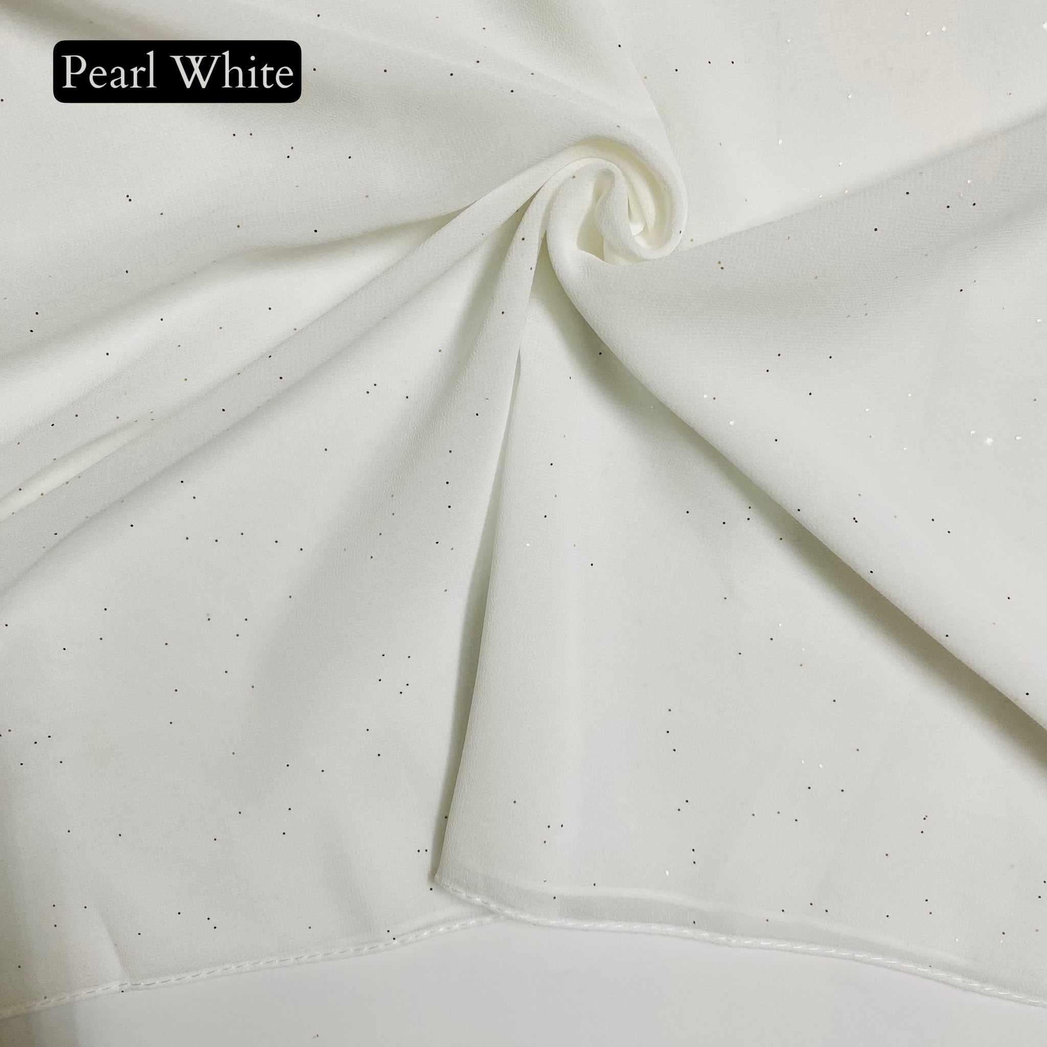 Glittered Georgette – Pearl White