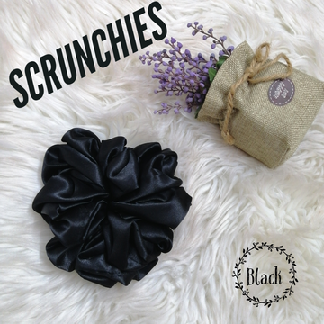 Silk Scrunchies - Black