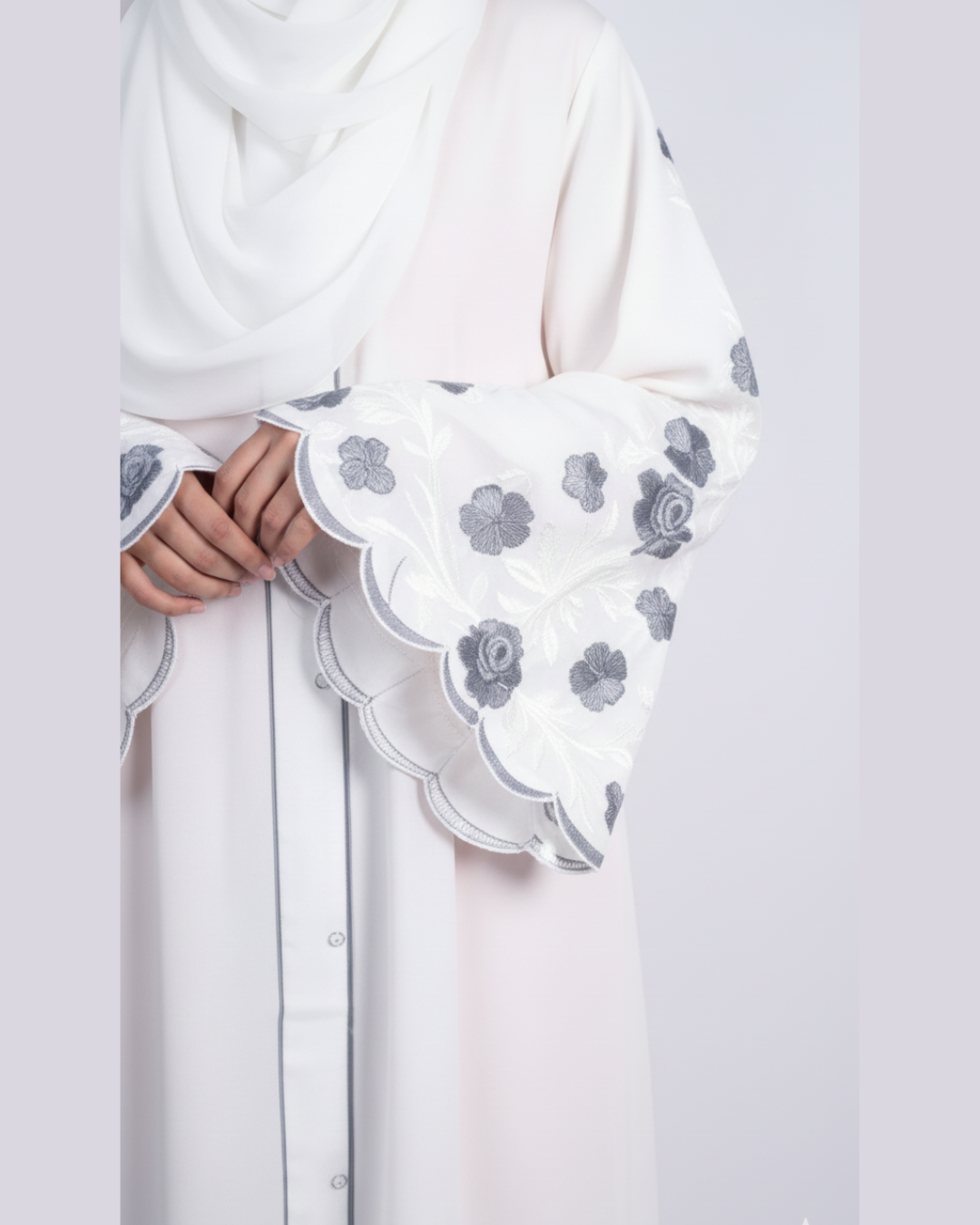 Meadows Abaya White Series (Grey) With Free Delivery