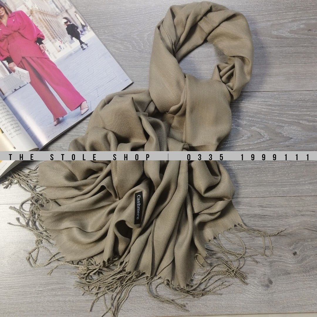 Plain Winter Cashmere Hijab – Brown Stone