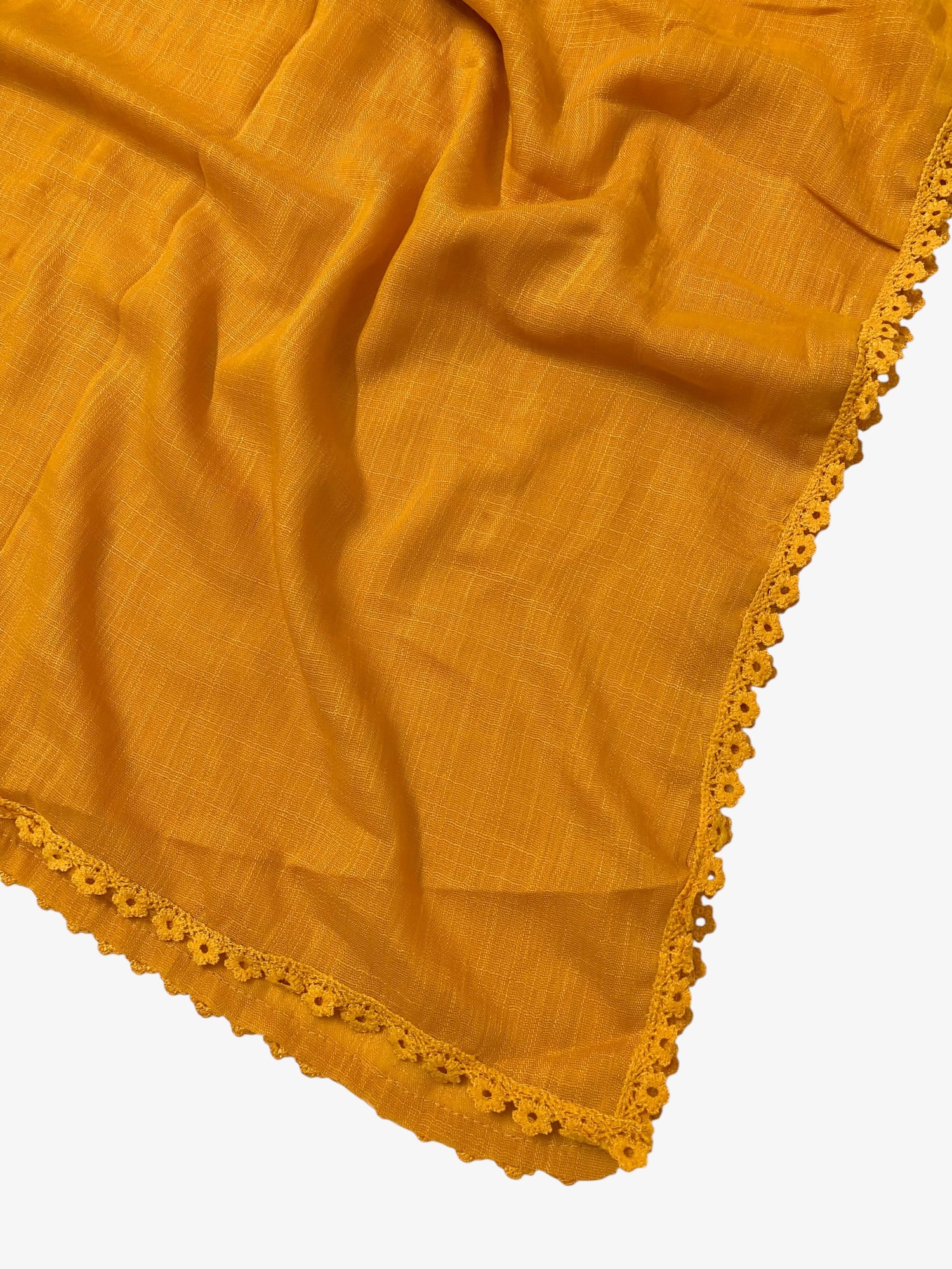 Expressions Turkish Lawn (Wider Width) Lace Hijab - Mustard