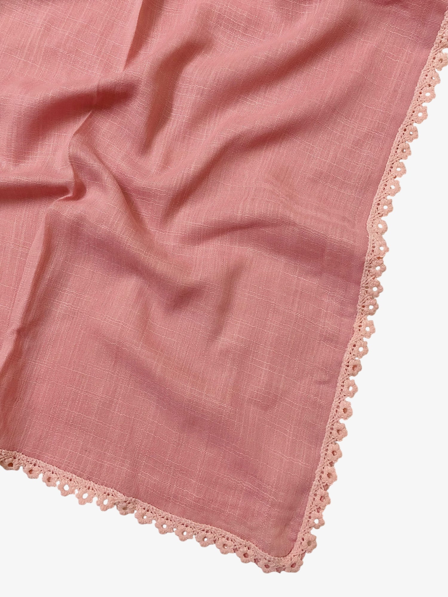Expressions Turkish Lawn (Wider Width) Lace Hijab - Flamingo