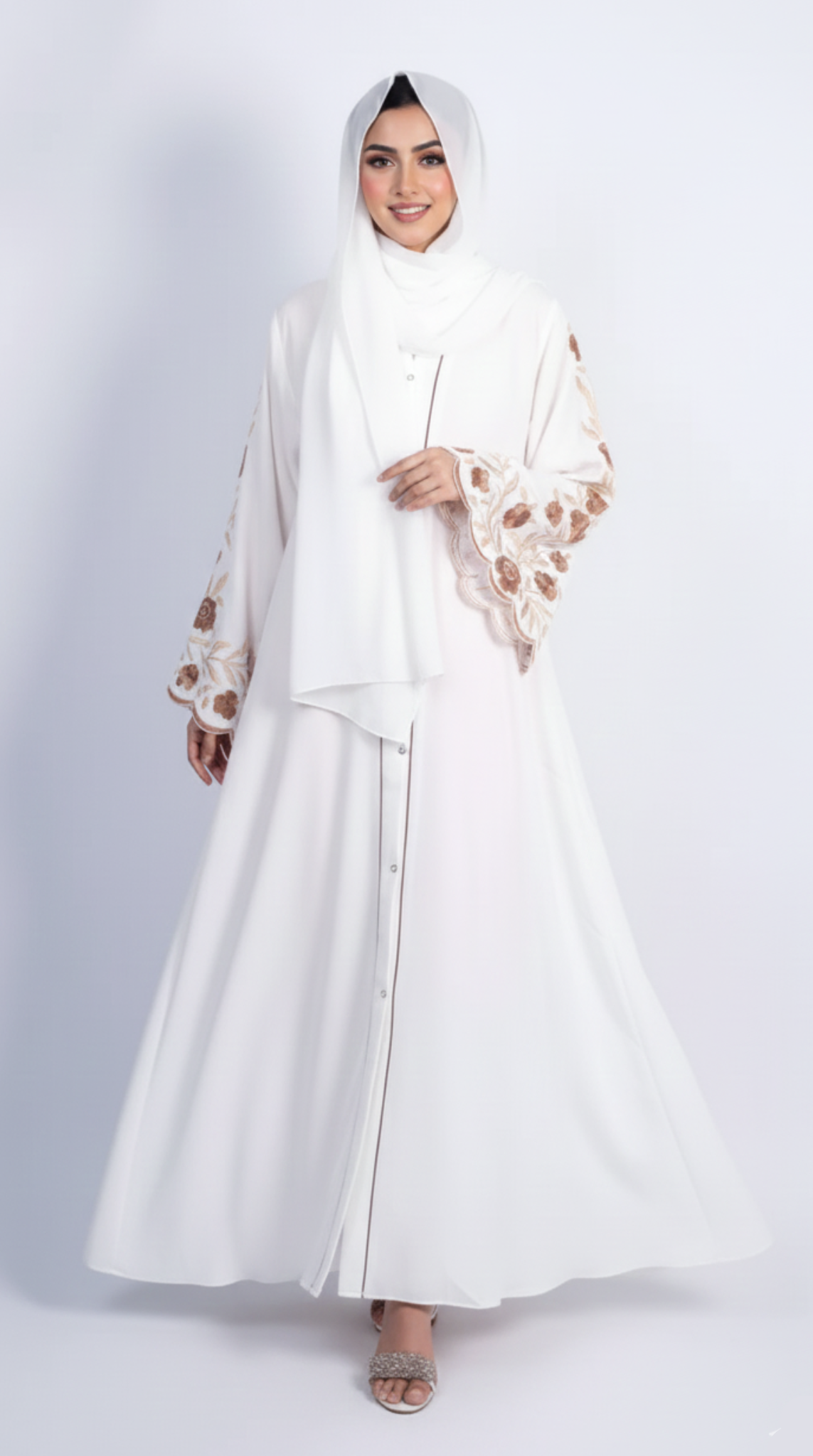 Meadows Abaya White Series (Nutella) With Free Delivery