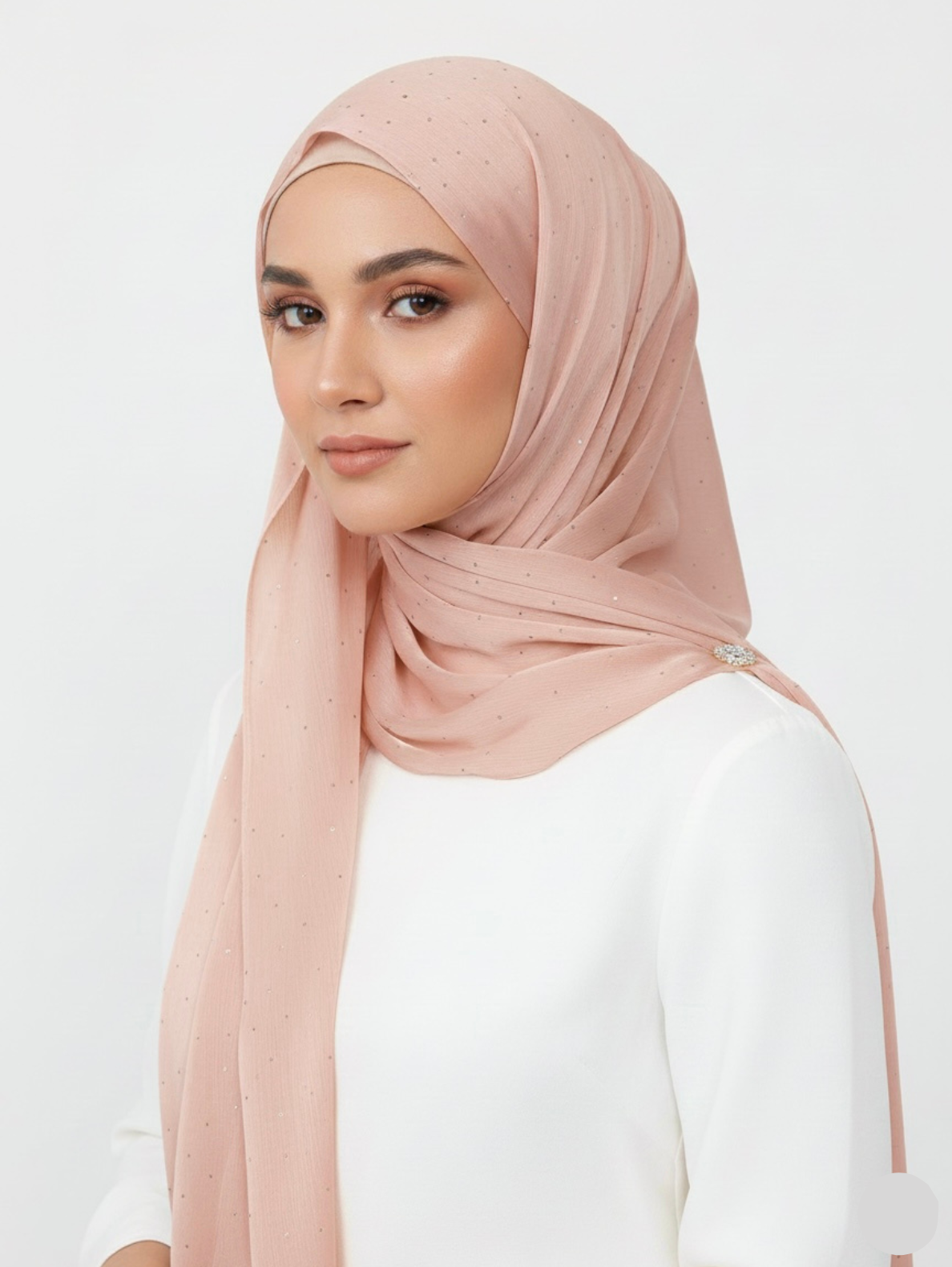 Luxe Crinkle Silk Hijab – Dusty Pink