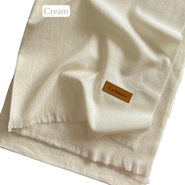 Plain Woolen Cashmere - Cream