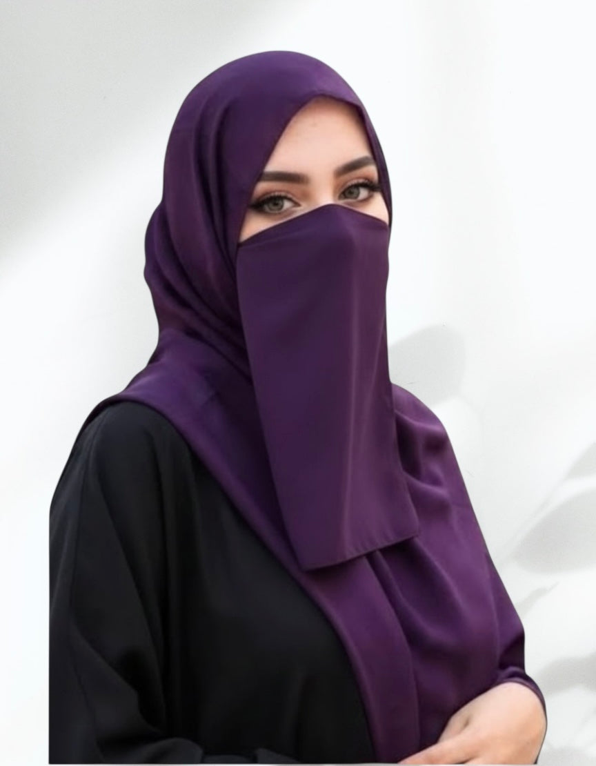 Matching Hijab & Niqab Sets - Royal Purple