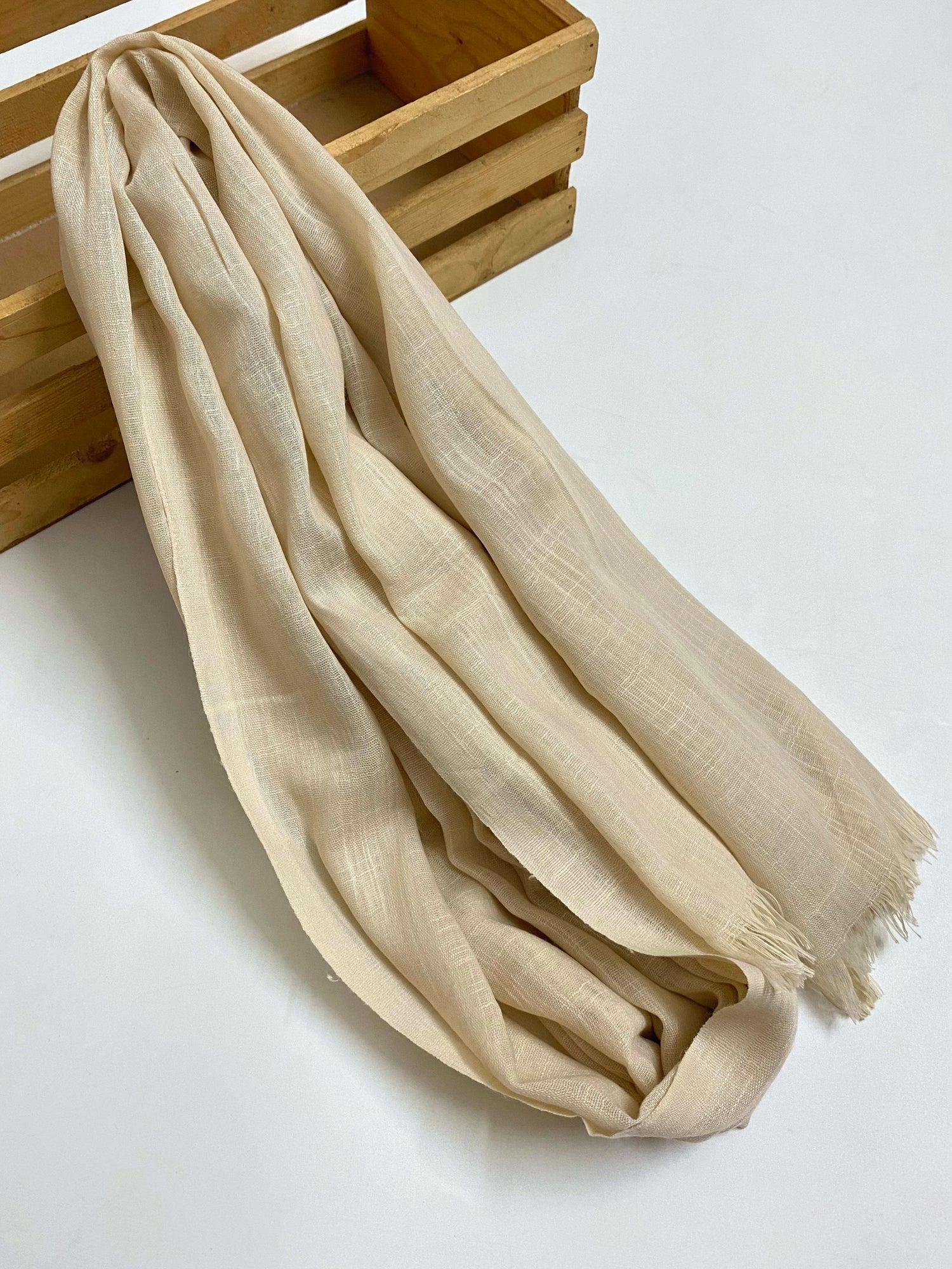 Premium Turkish – Slub Textured (Regular Width) – Ivory