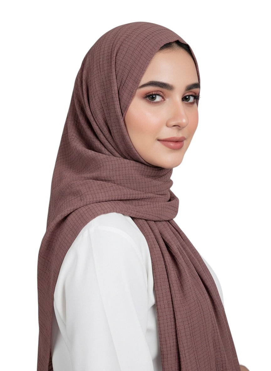 Georgette Crush Hijabs - Old Mauve