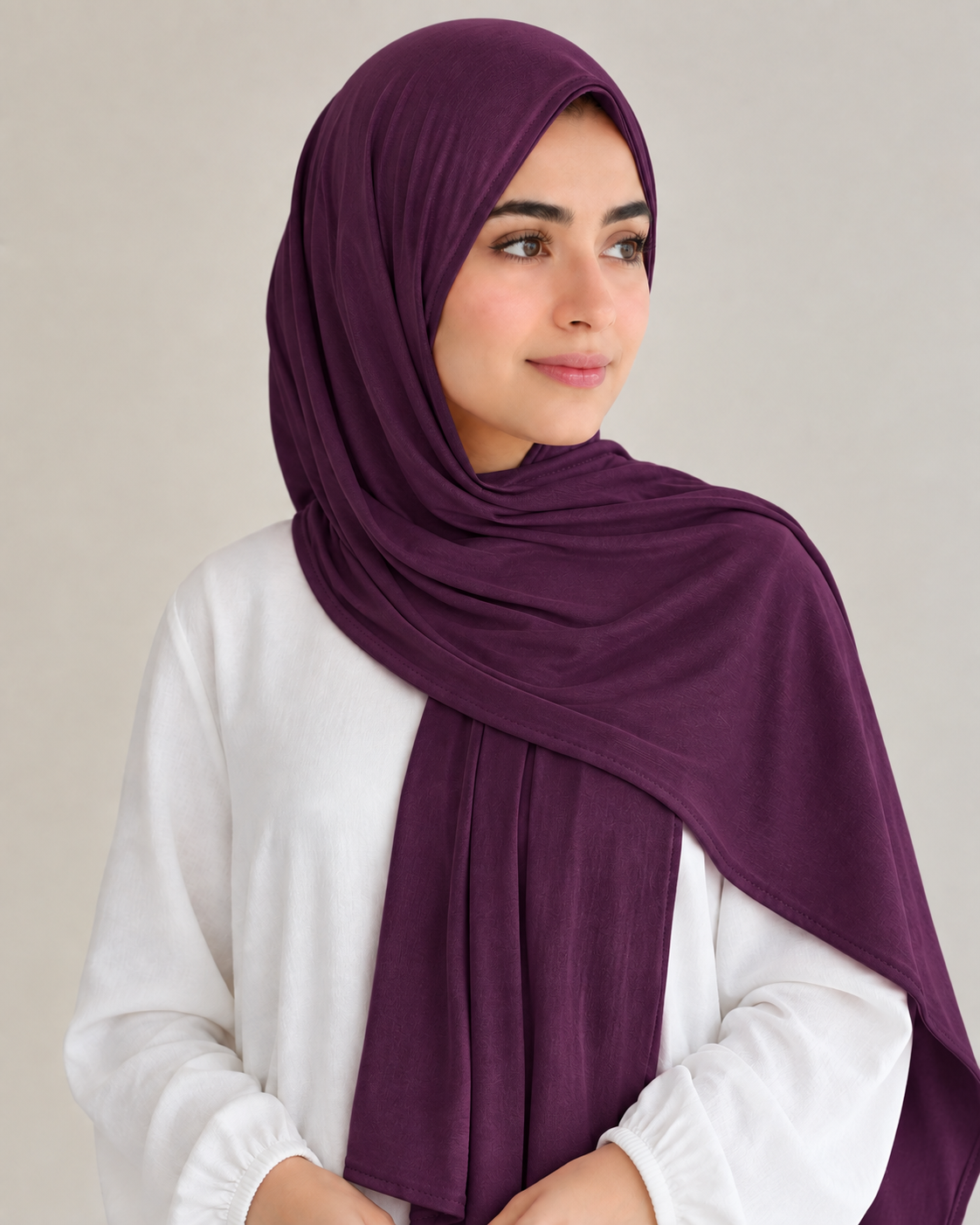 PREMIUM BAMBOO JERSEY HIJAB - EGGPLANT