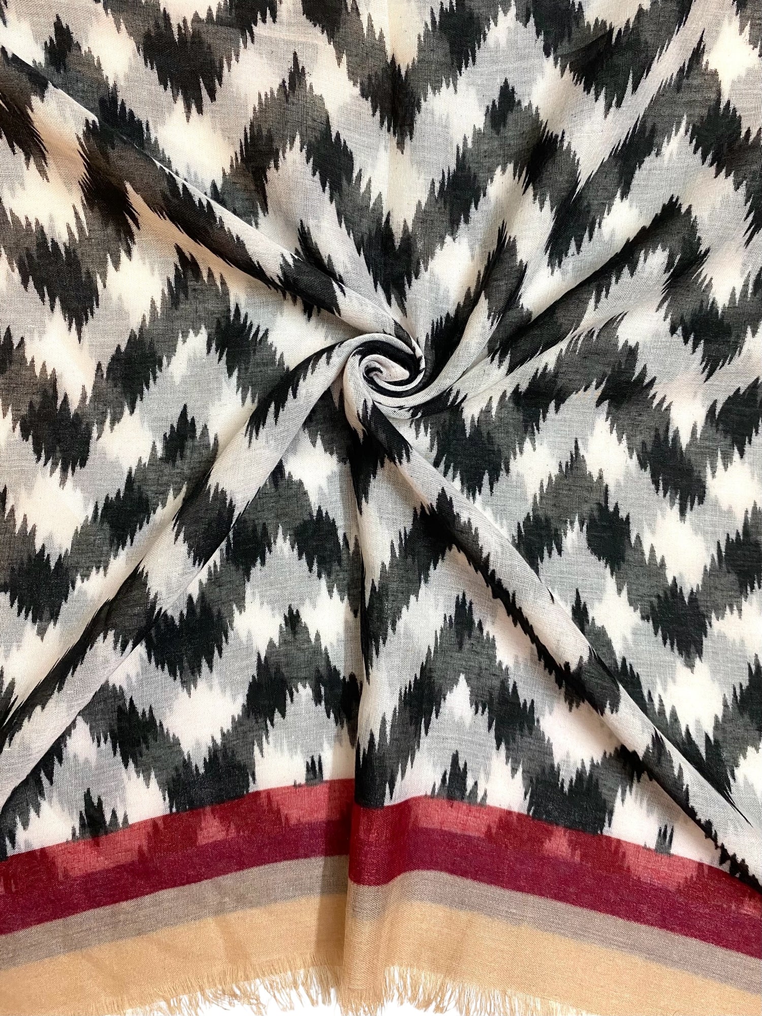 Chevron Printed Hijabs - Beige