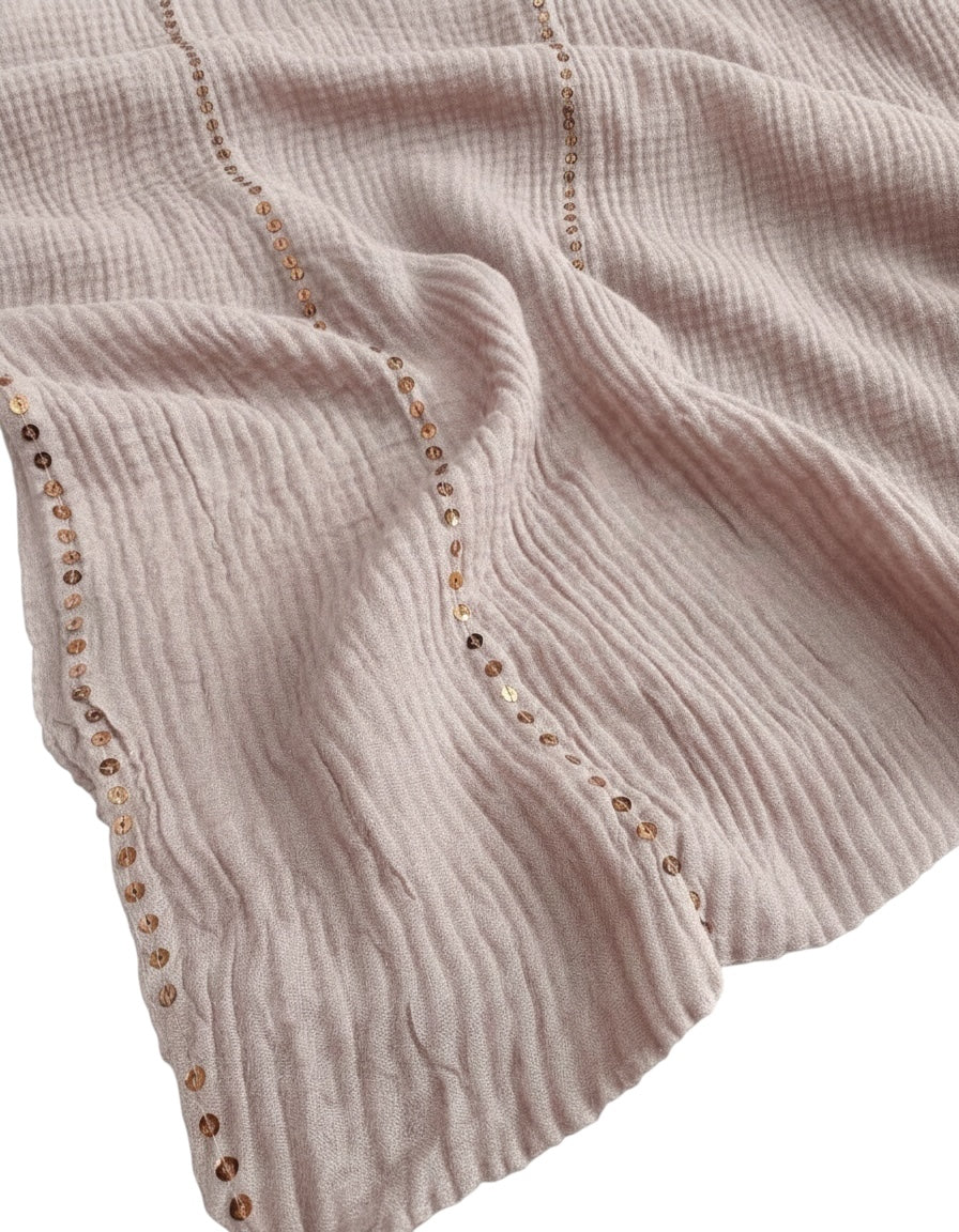 Ripple Sequins Hijab XL Size - Lilac Grey