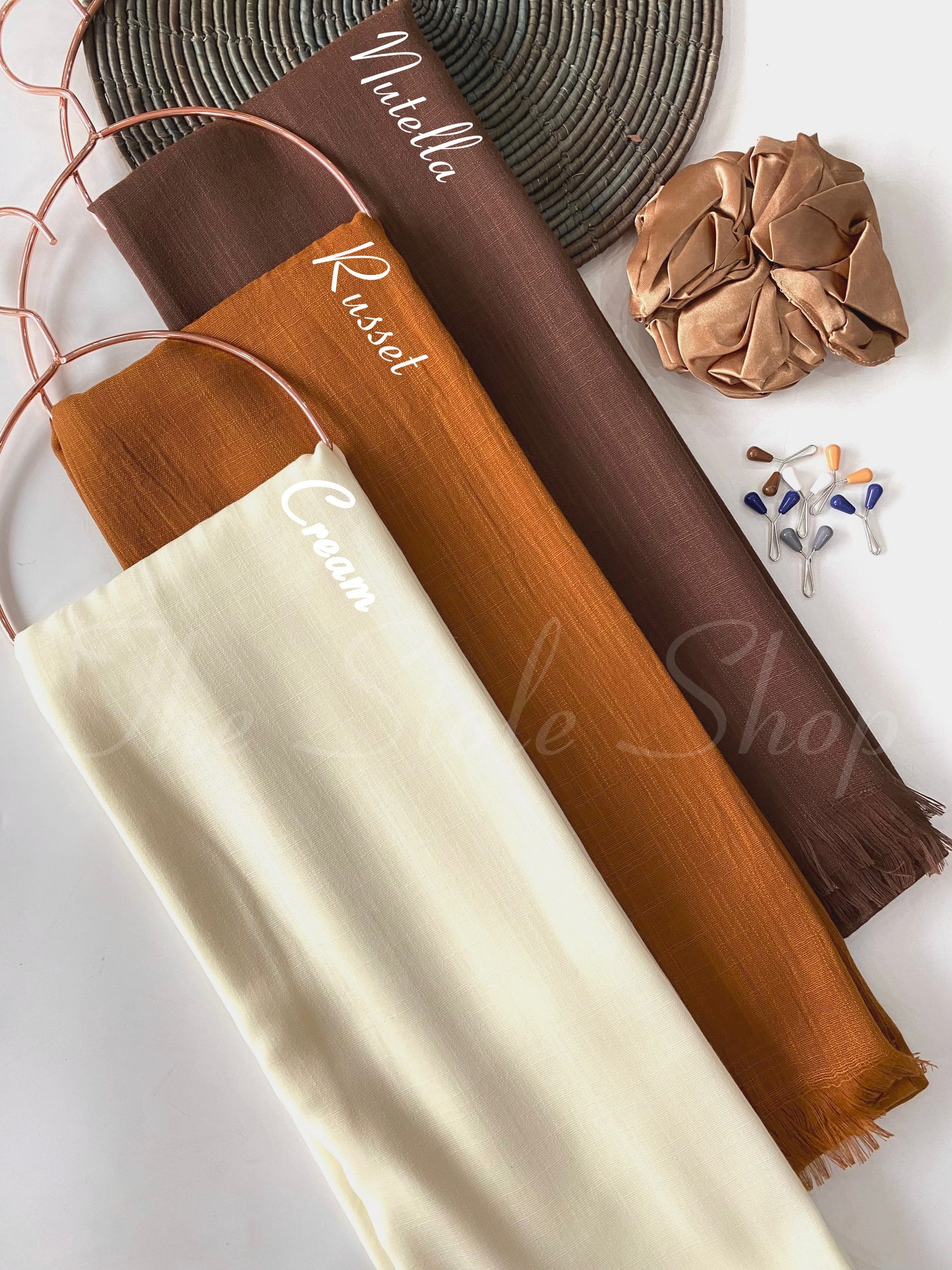 “Nutcream” Premium Turkish (Regular Width) Hijab Bundle of 3
