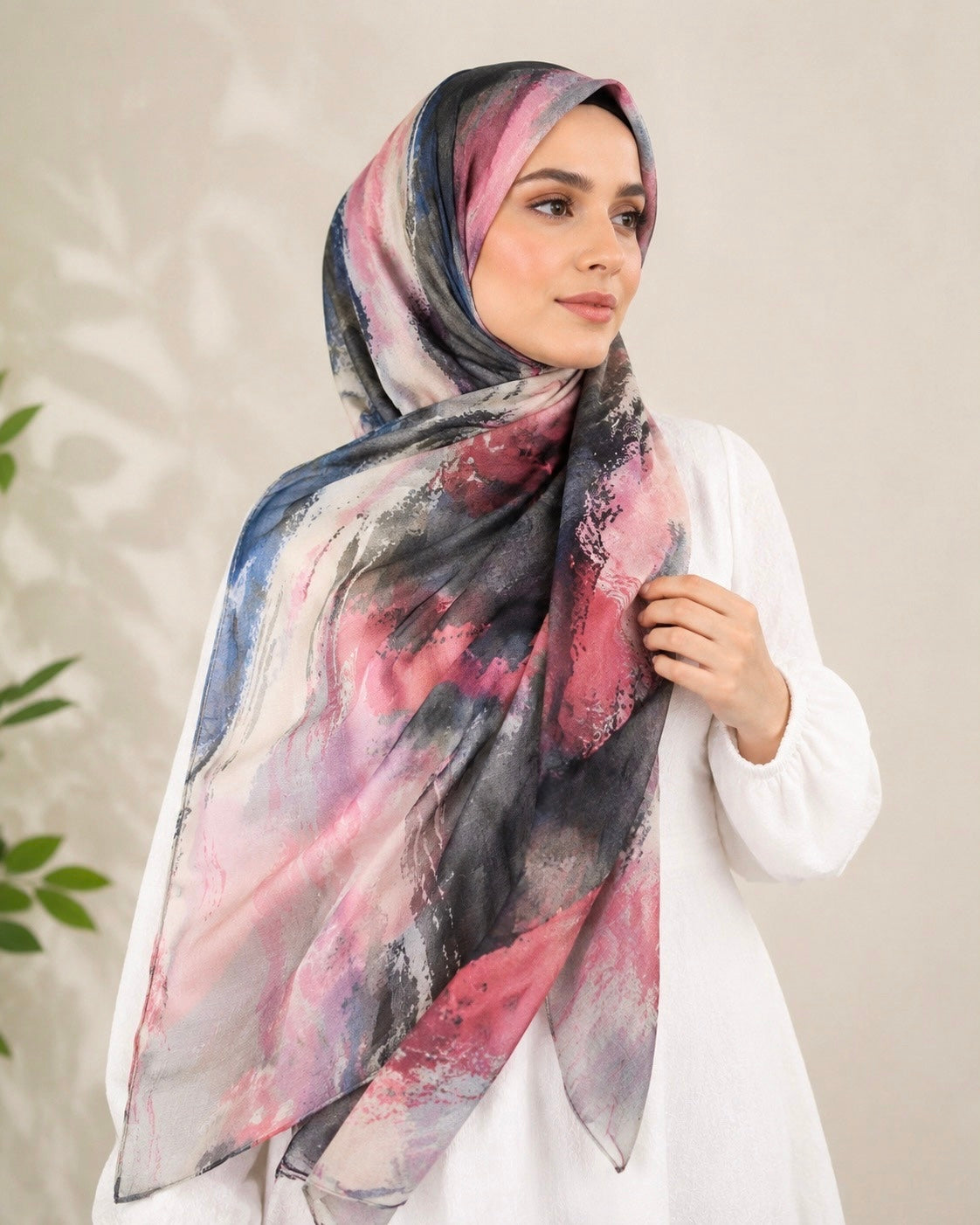 Muse Lawn Printed Hijabs - Blush Pink