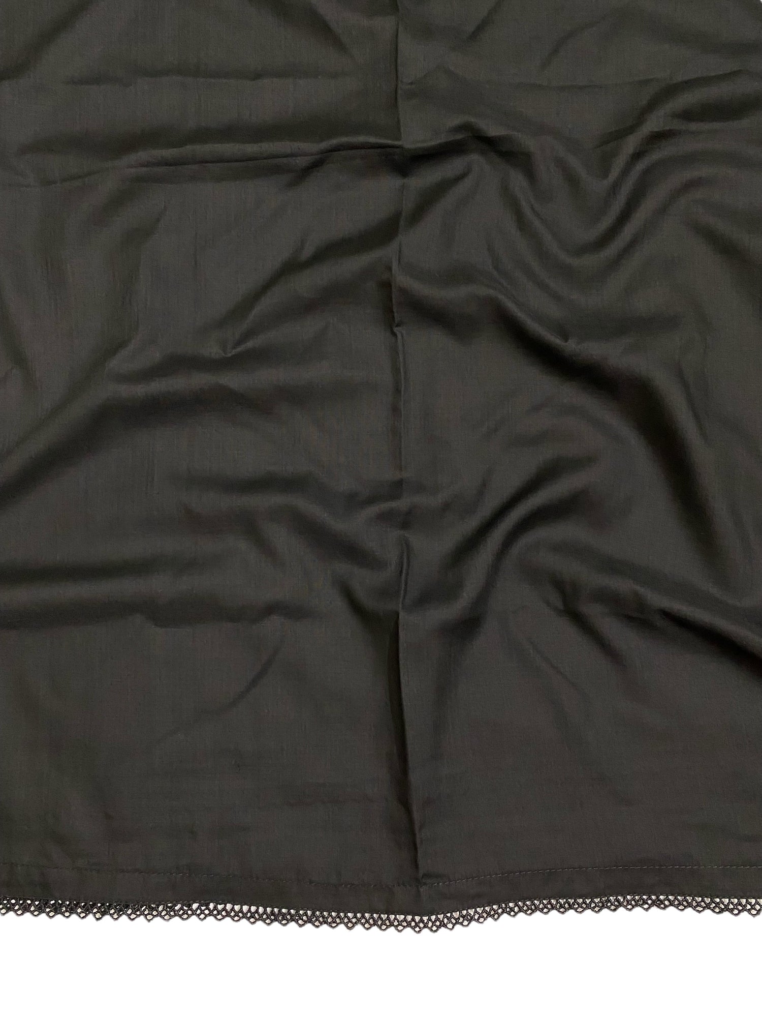 Premium Flat Plain Black Dupatta 7 (Imported Fabric)