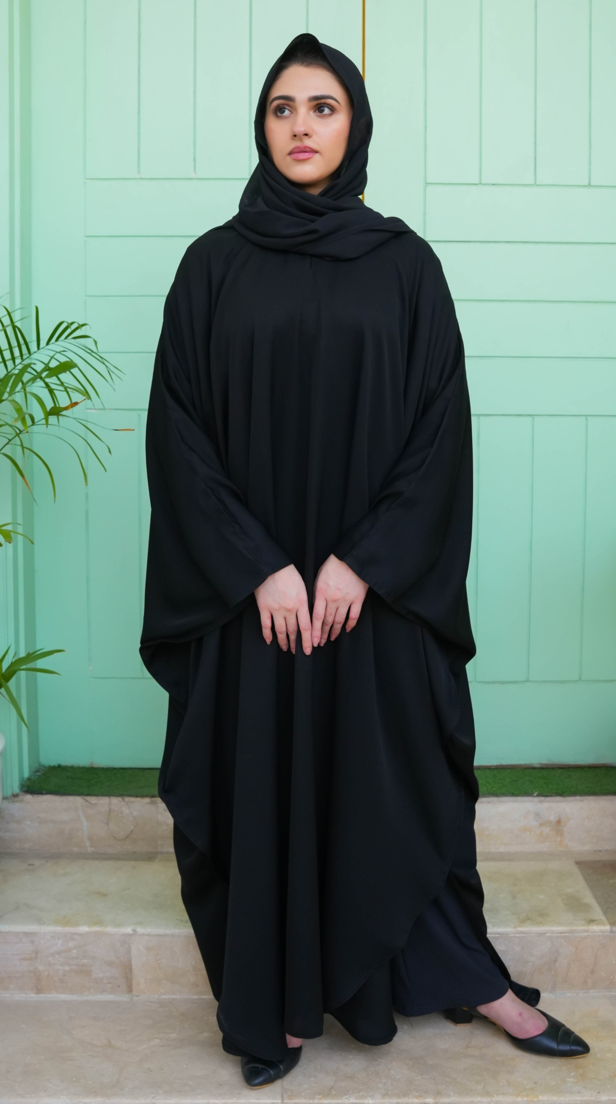 Butterfly Abaya (Front Close)- Black