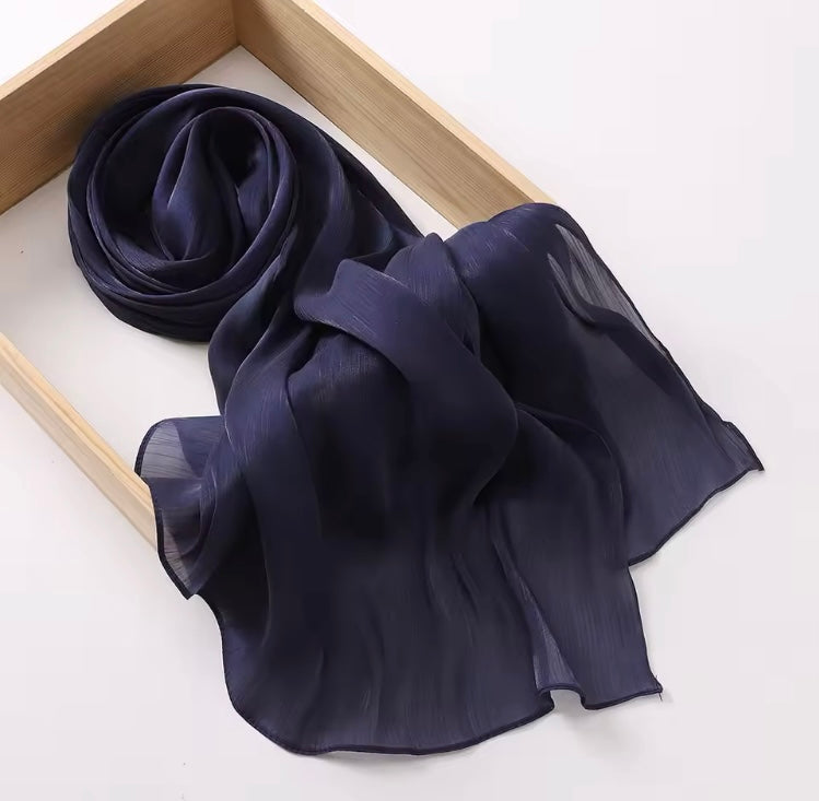 Starlit Organza Shimmer - Navy Blue