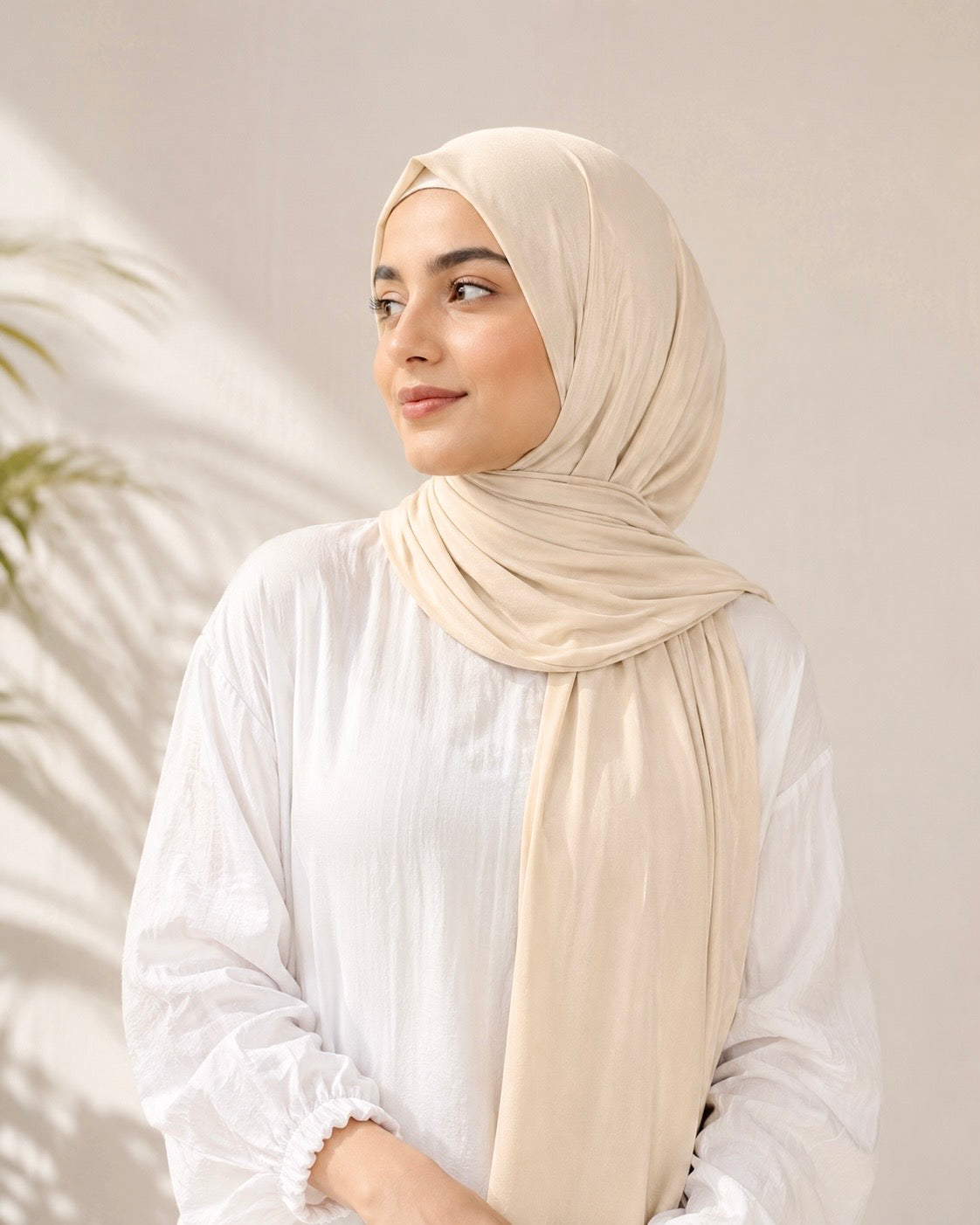 PREMIUM BAMBOO JERSEY HIJAB - FADED IVORY
