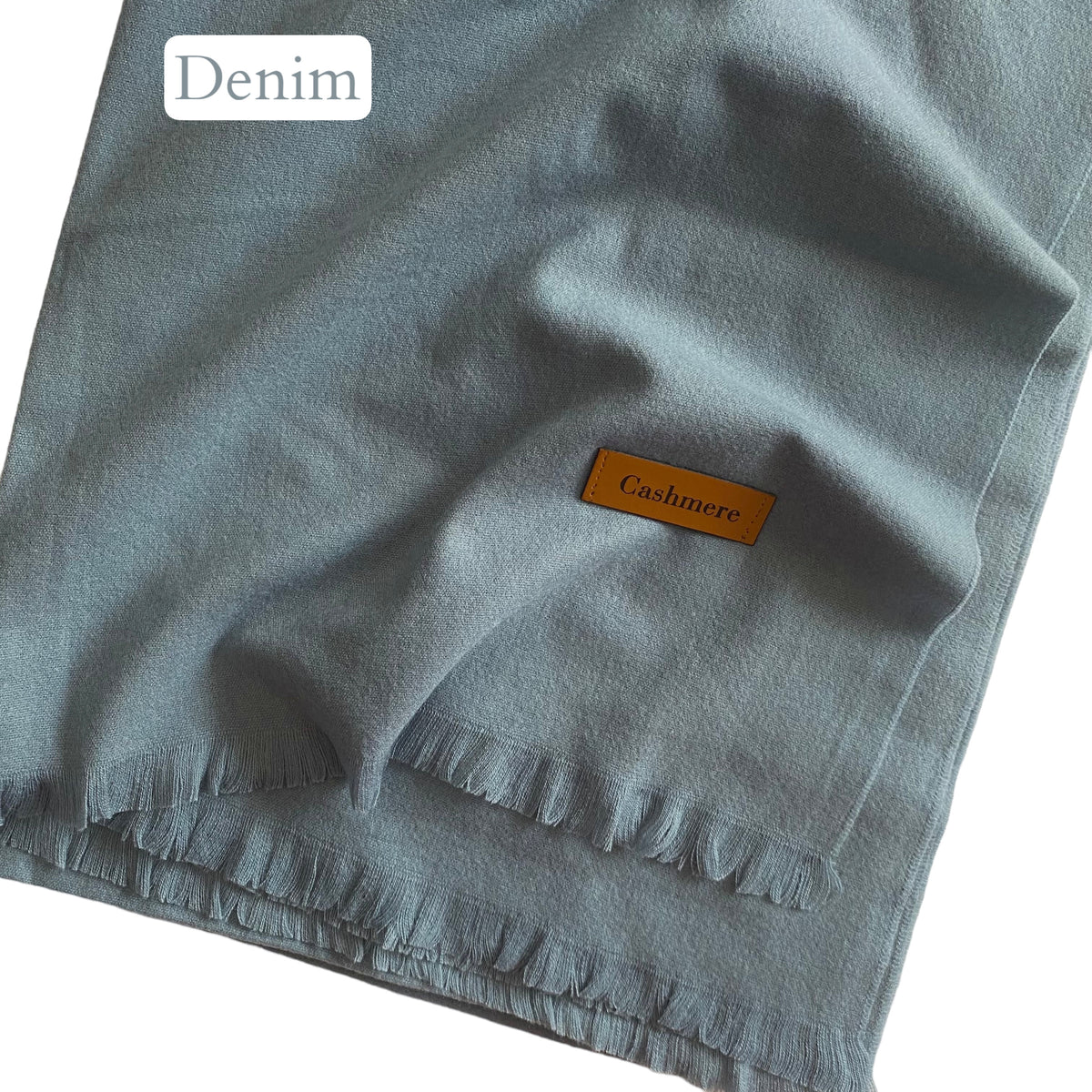 Plain Woolen Cashmere - Denim