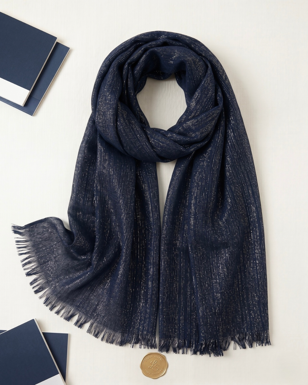 Zariya Lurex Hijab - Navy Blue