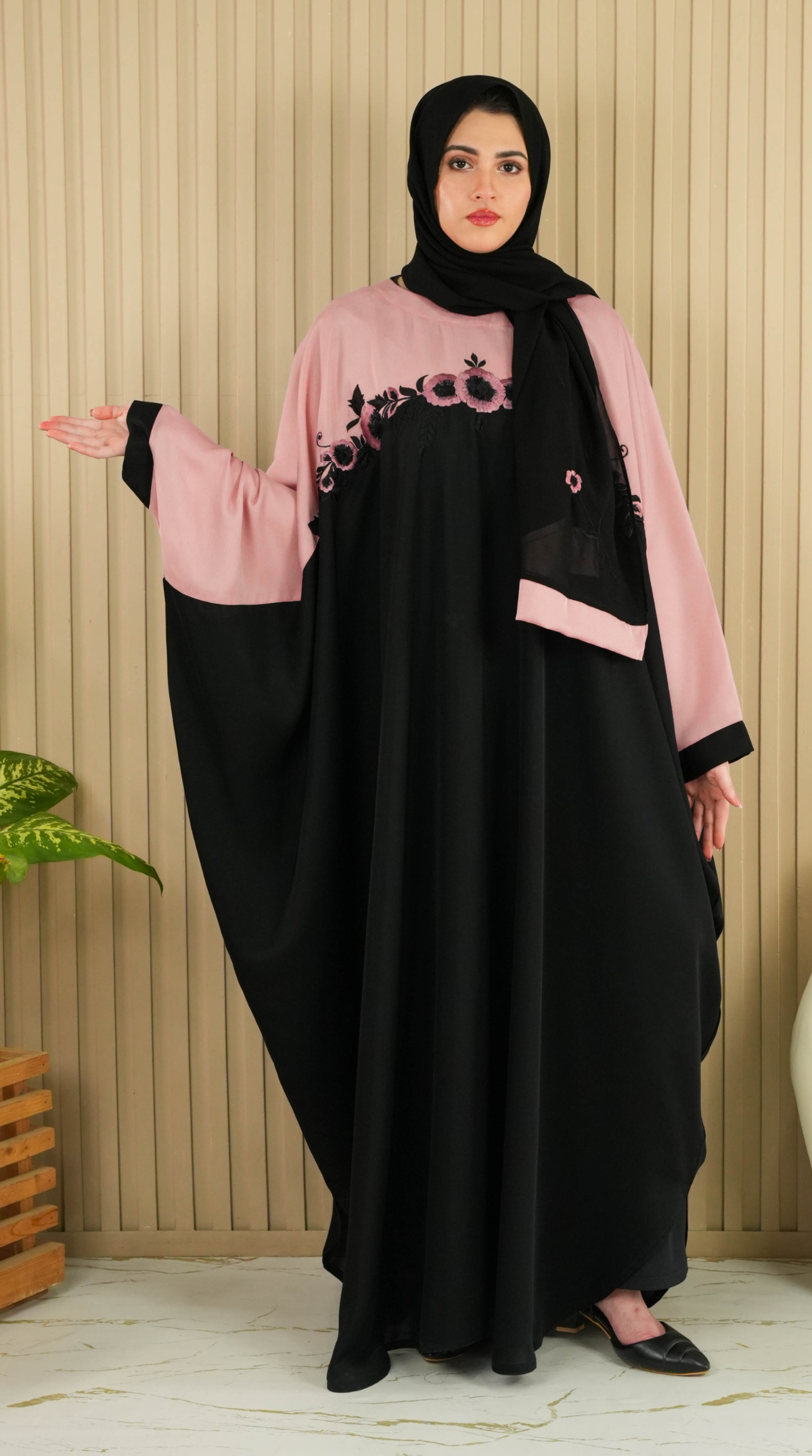 Flora Abaya - Blush (With Free Delivery)