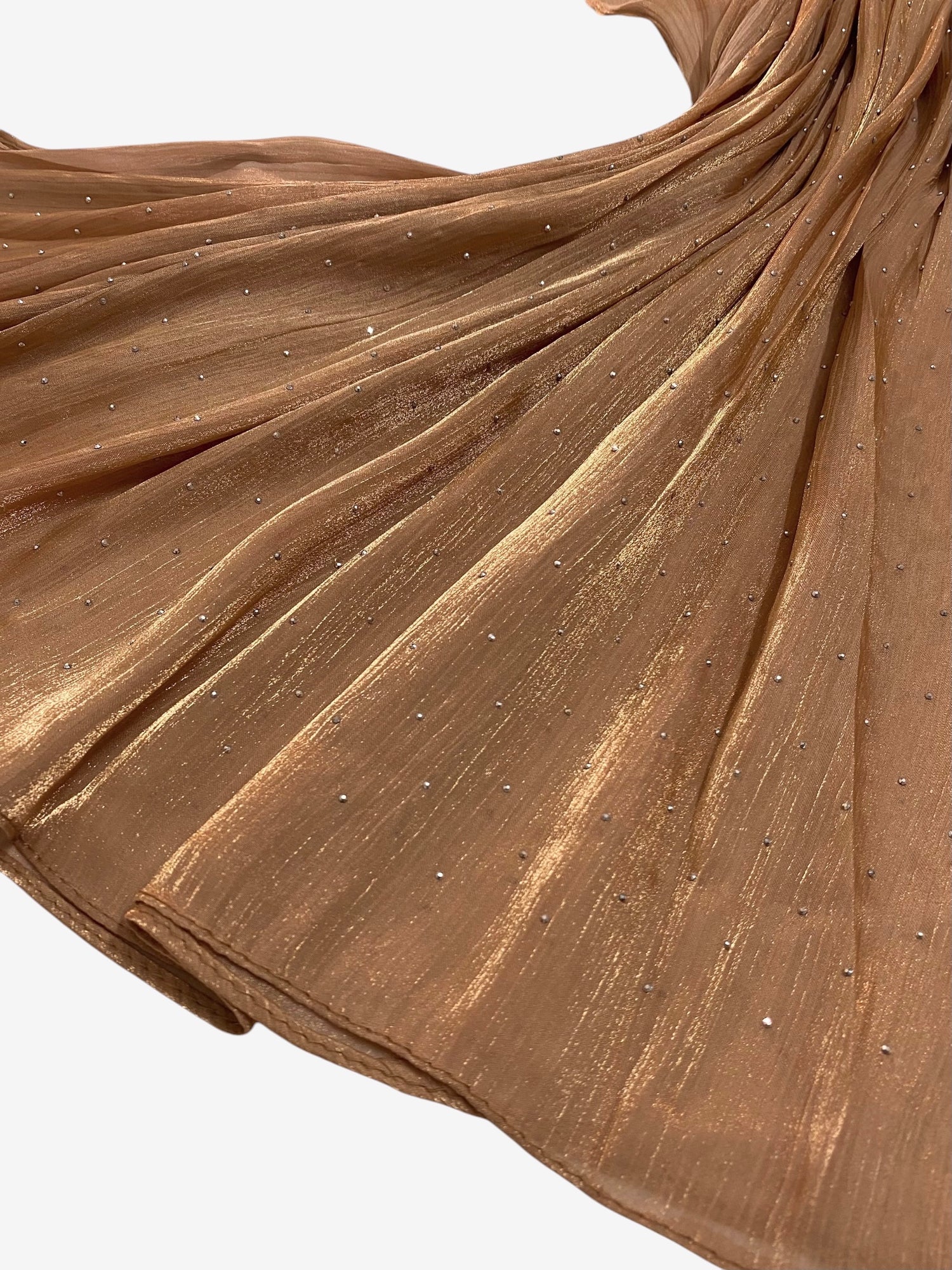 Stardust Organza Stoned Hijab - Caramel