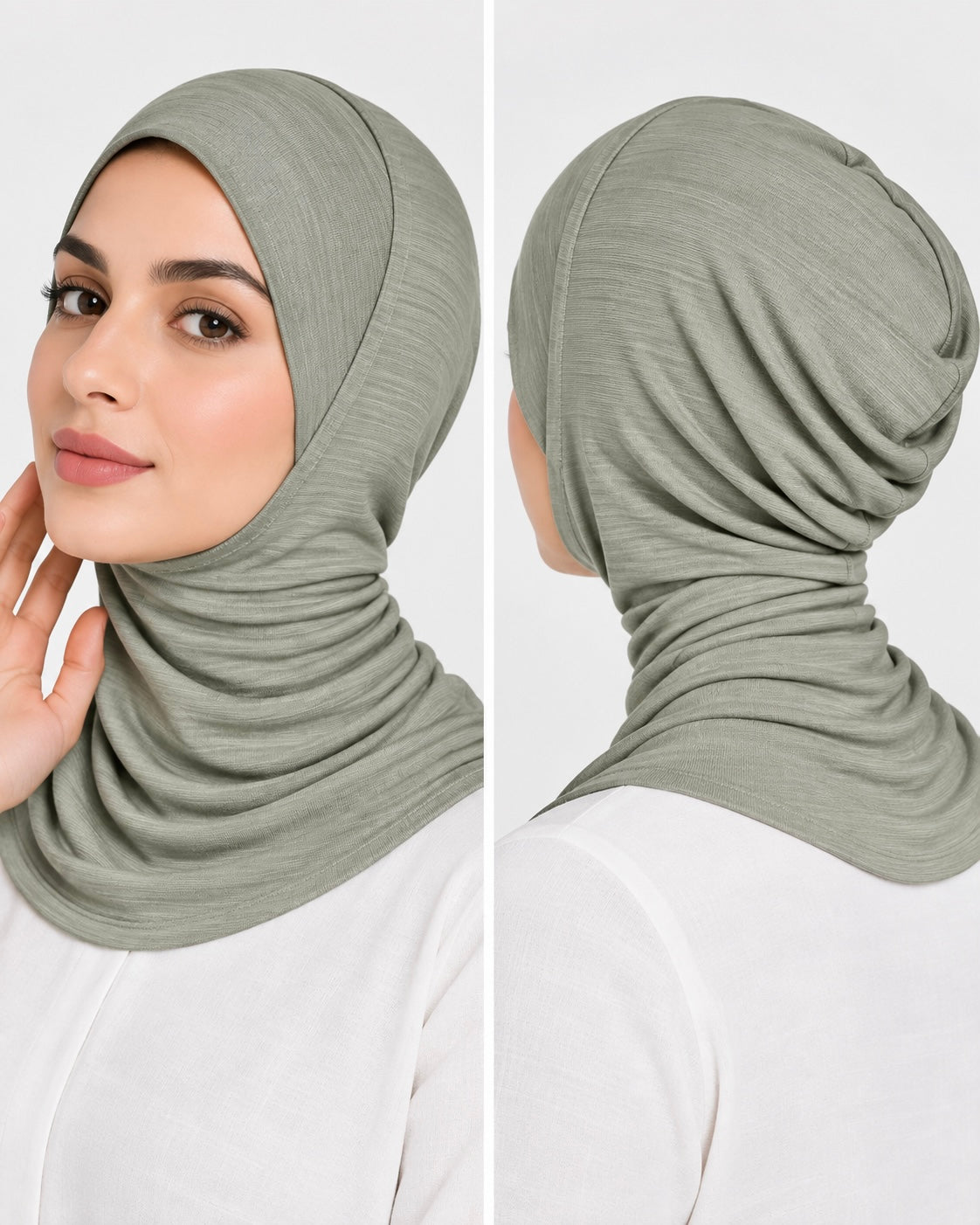 Neck Cover Hijab Cap - Smoke Grey