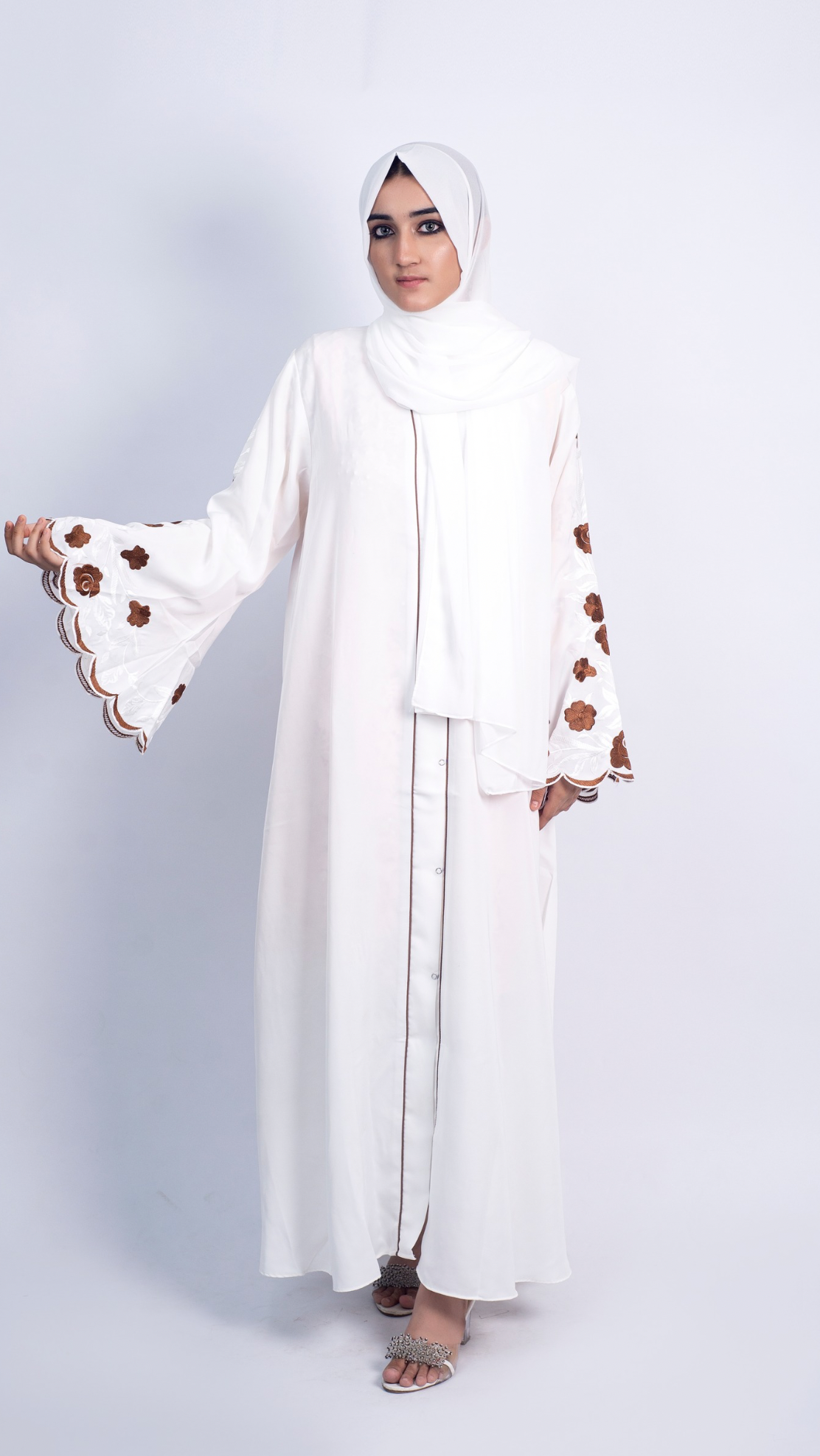 Meadows Abaya White Series (Chocolate) With Free Delivery