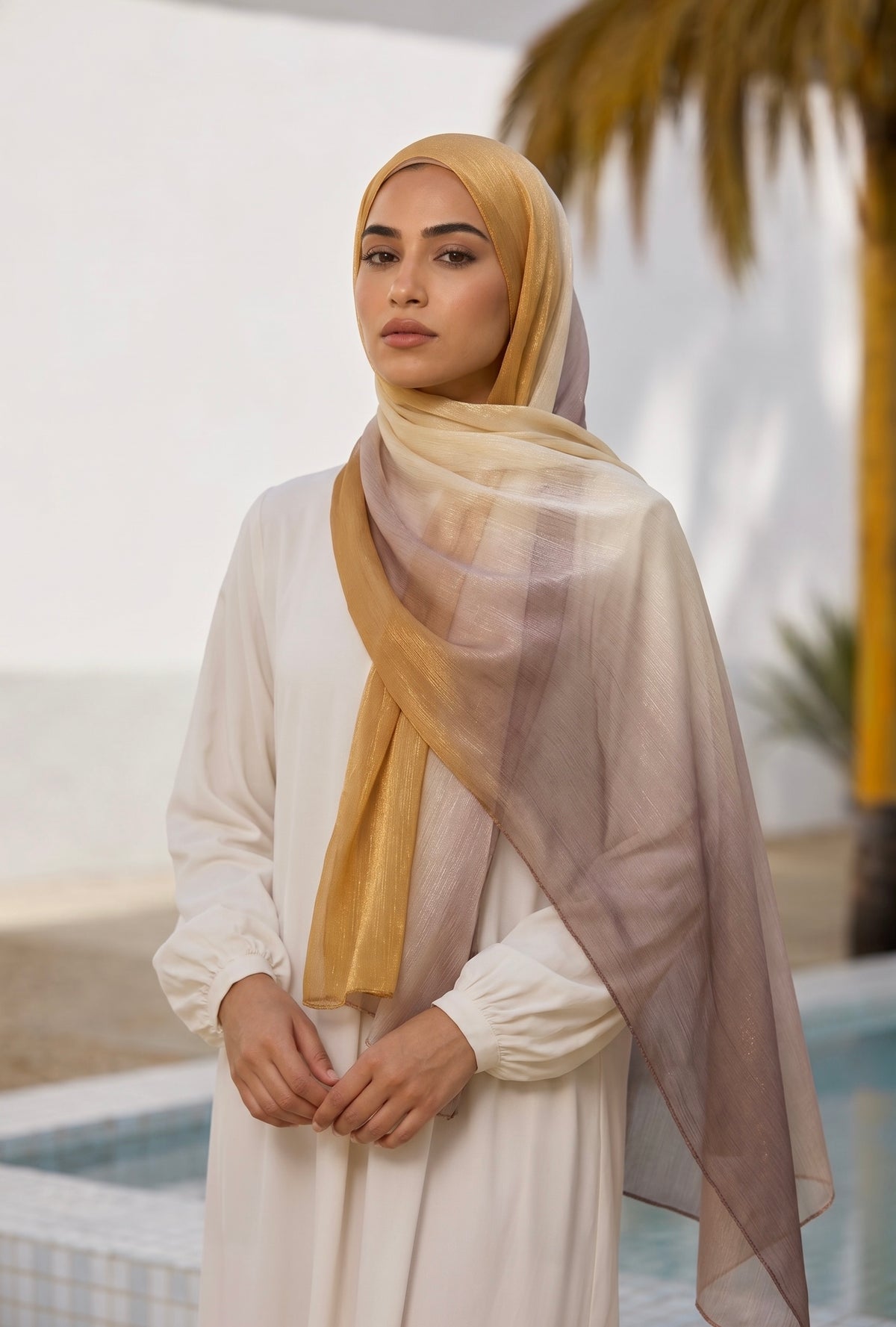 Gemini Organza Ombre Hijab - Sandalwood