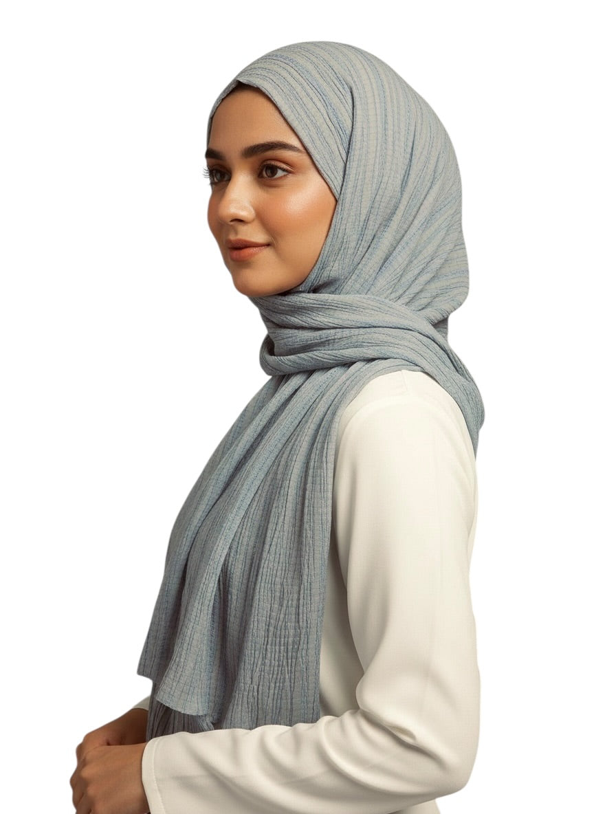 Georgette Crush Hijabs - Steel