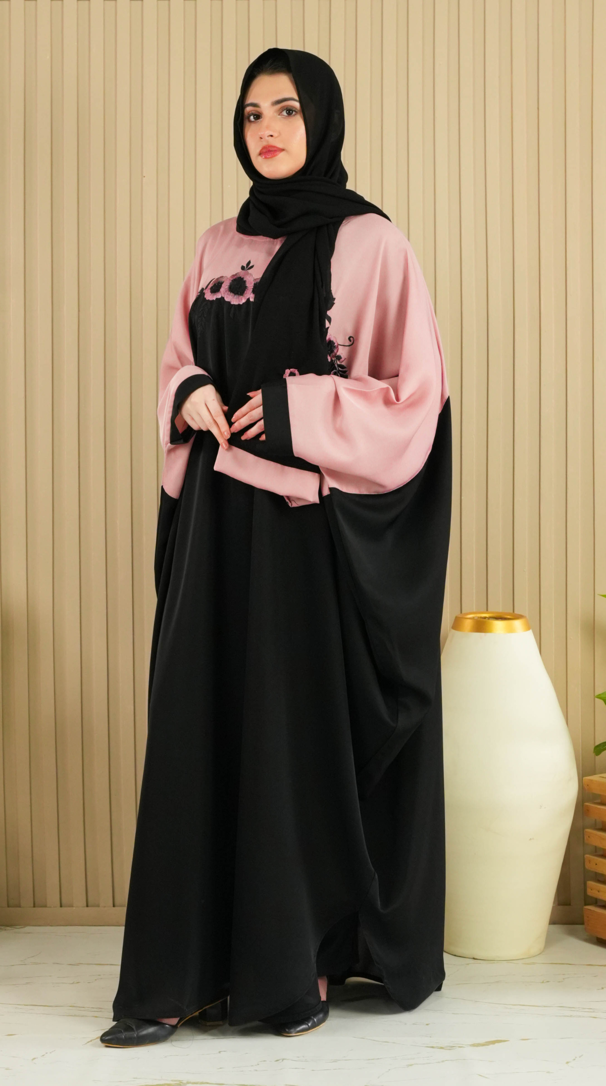 Flora Abaya - Blush (With Free Delivery)