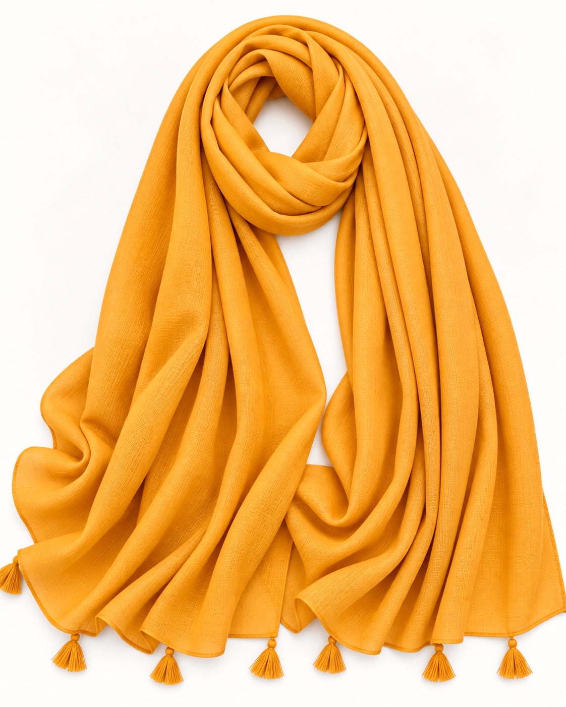 Plain With Tassels - Mustard