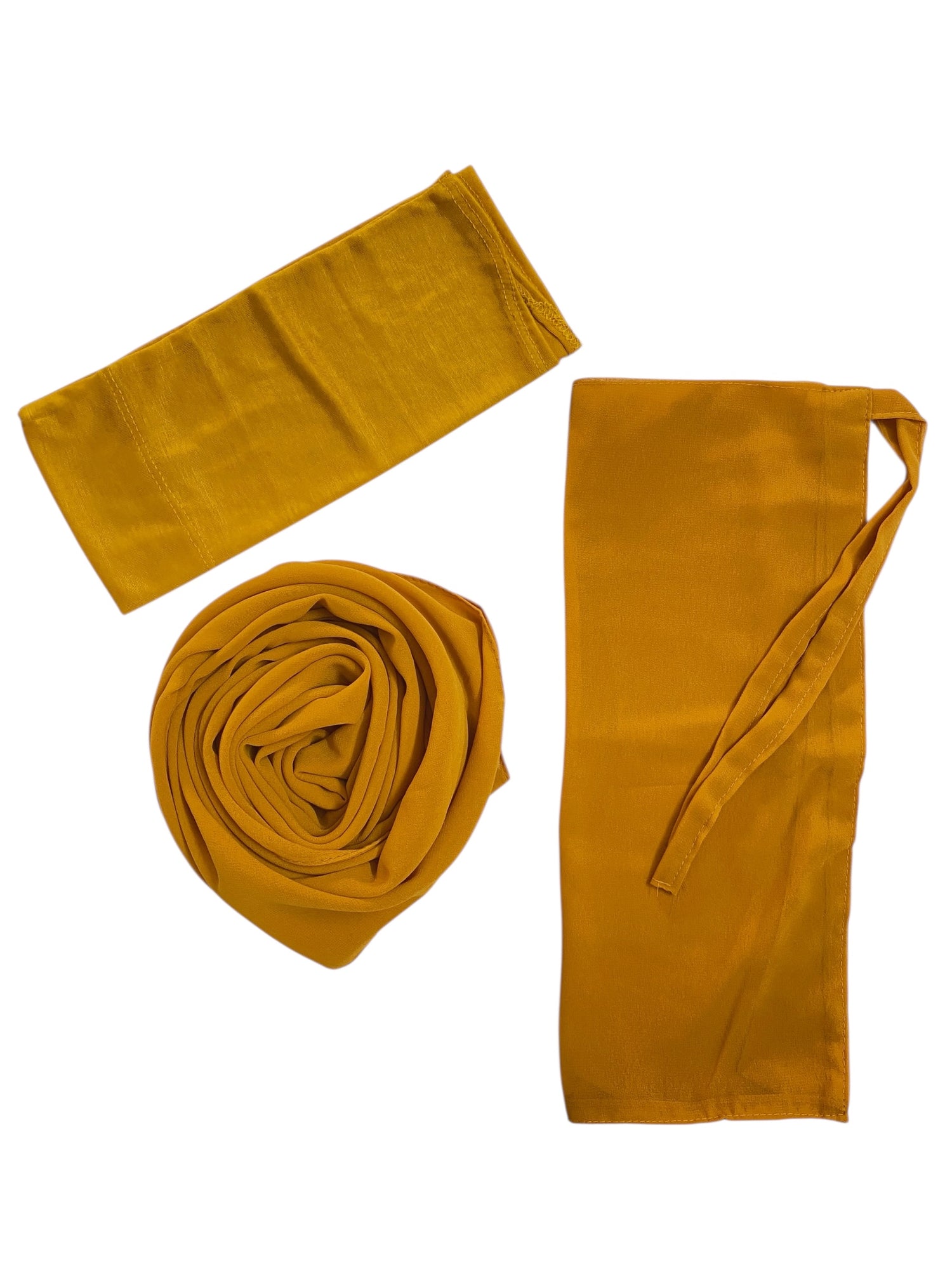 Matching Trio - Hijab, Niqab and Cap Set - Mustard