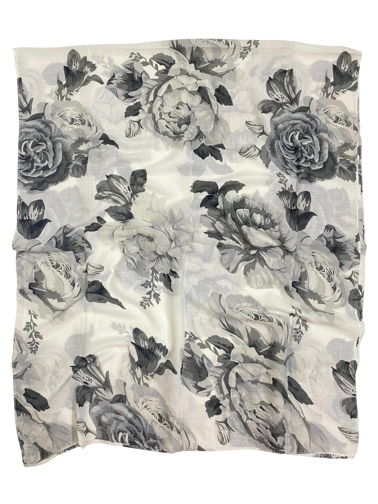 Roselle Lawn Printed Hijabs - Pearl White