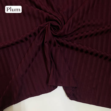 Parallel Striped Jersey Hijabs - Plum
