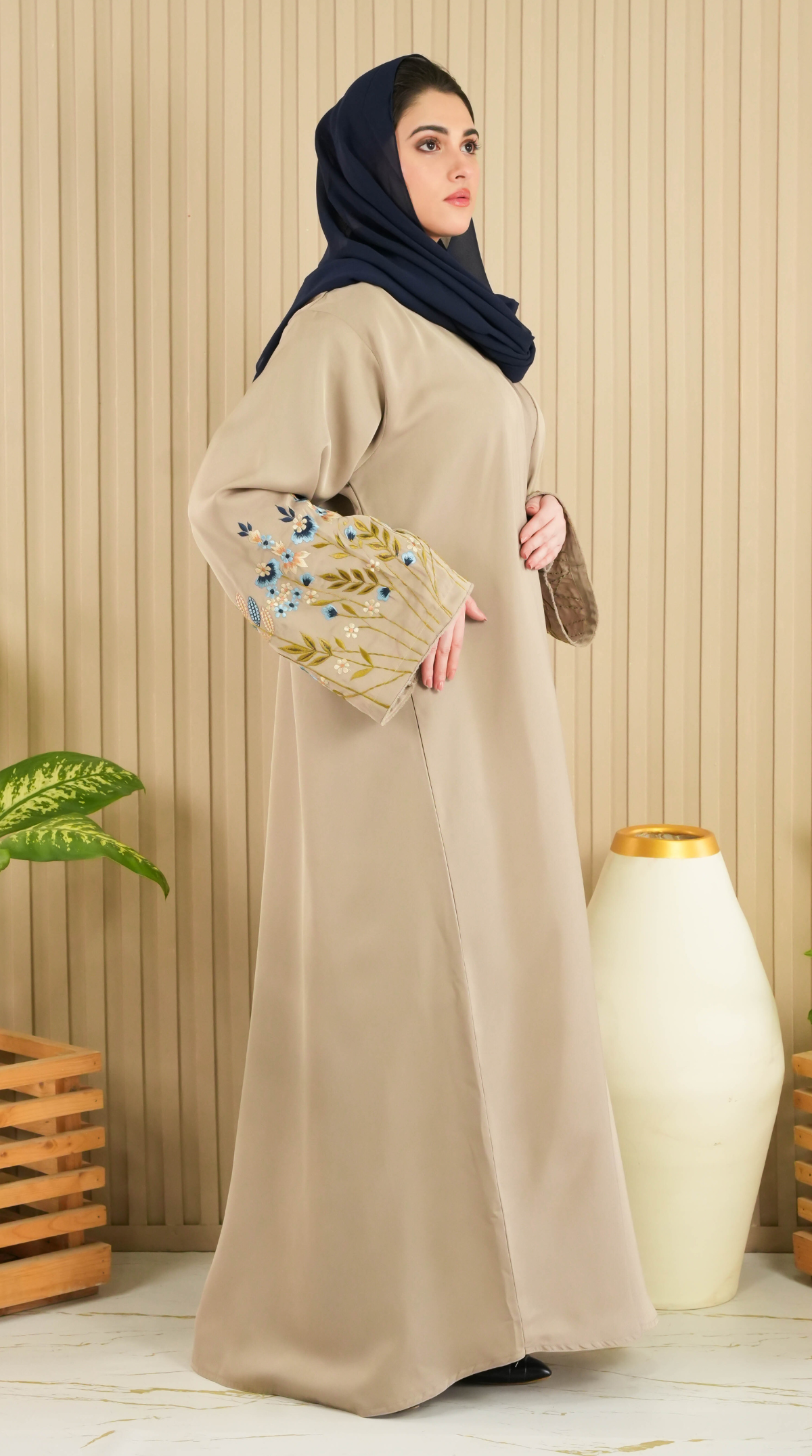 Florina Signature Abaya - Beige (With Free Delivery)