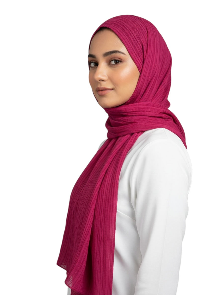 Georgette Crush Hijabs - Fuchsia
