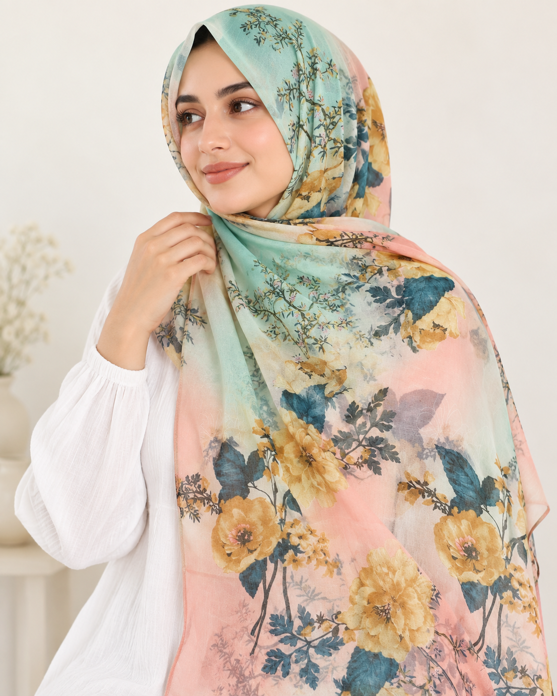 Maple Lawn Printed Hijabs - Dewdrop