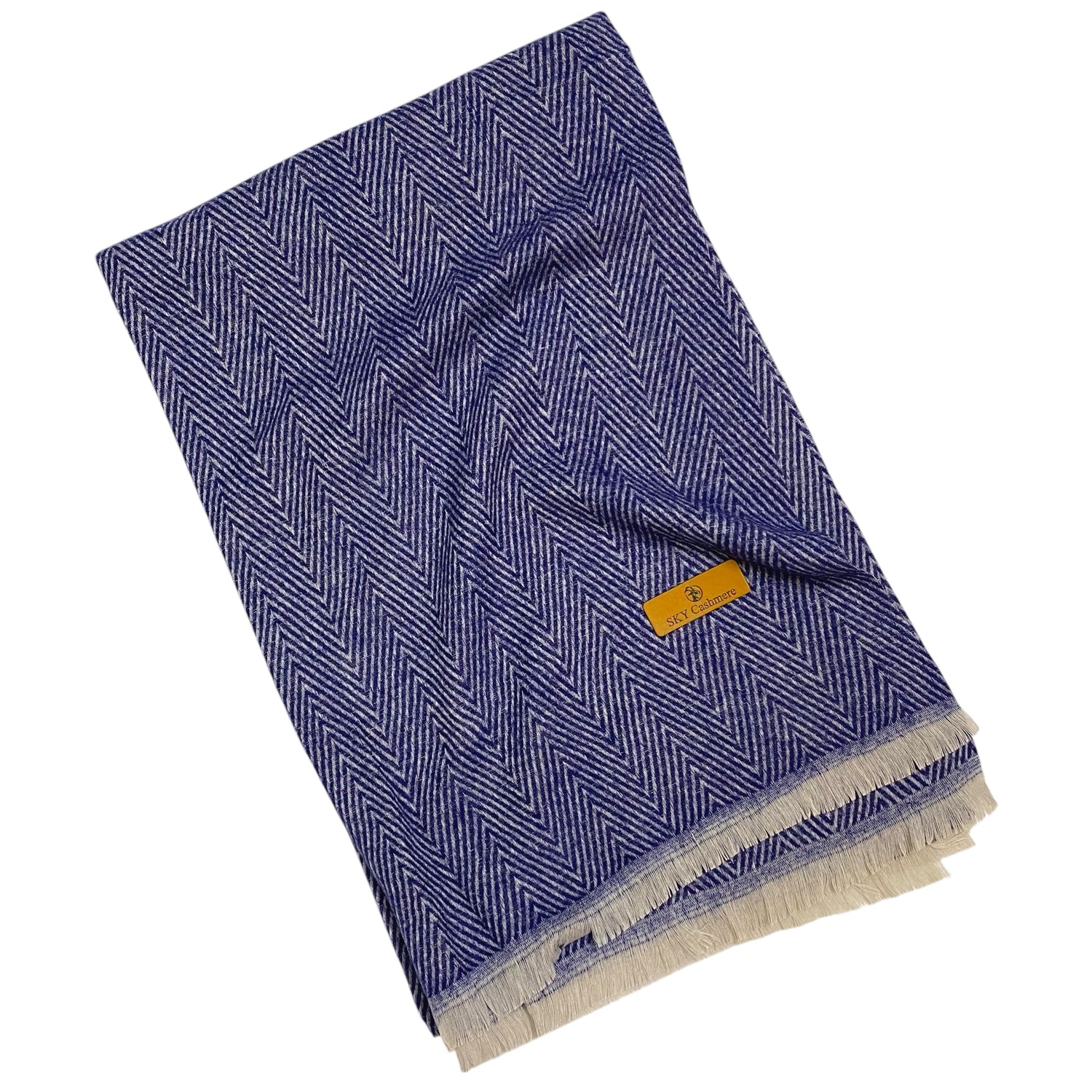 Herringbone Woollen - Navy Blue