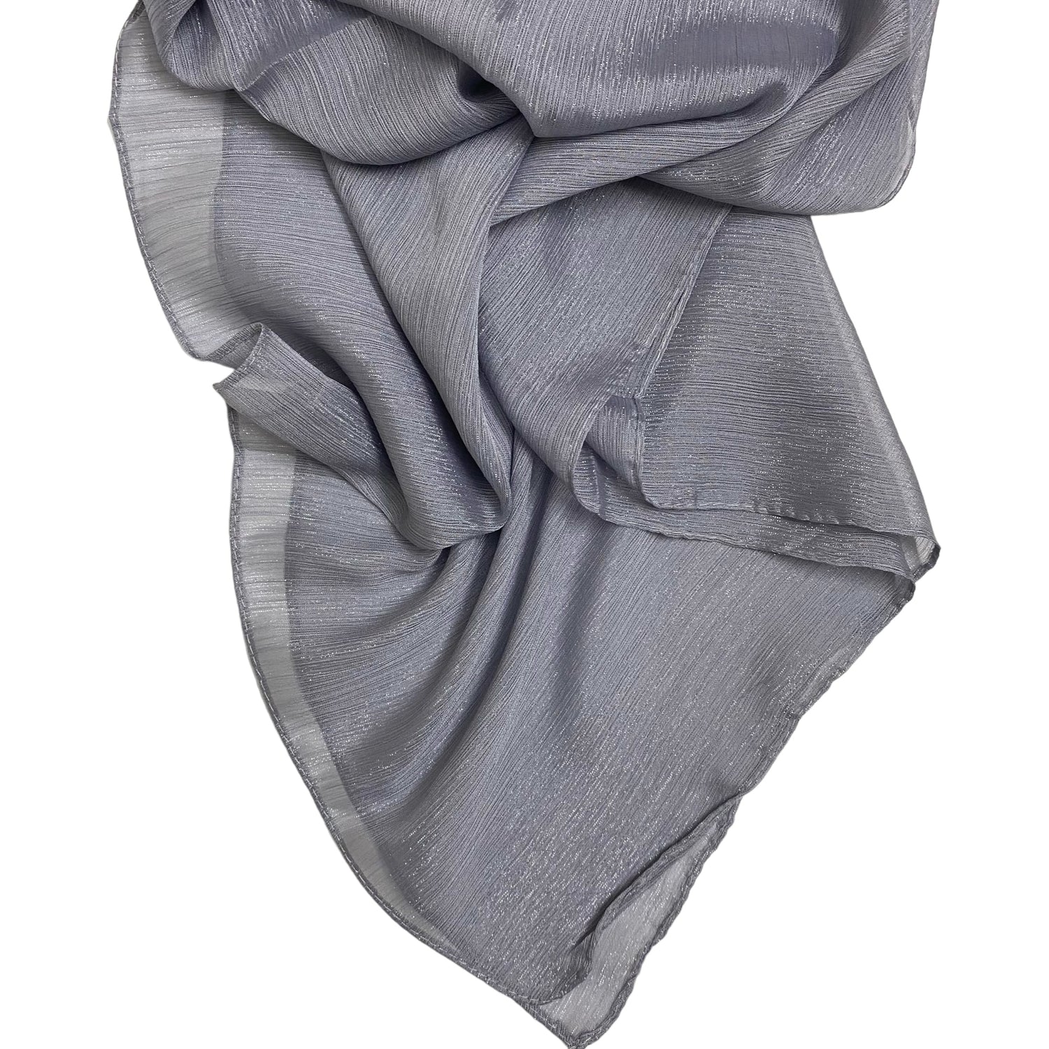 Gleamz Crinkle Silk Hijab – Grey